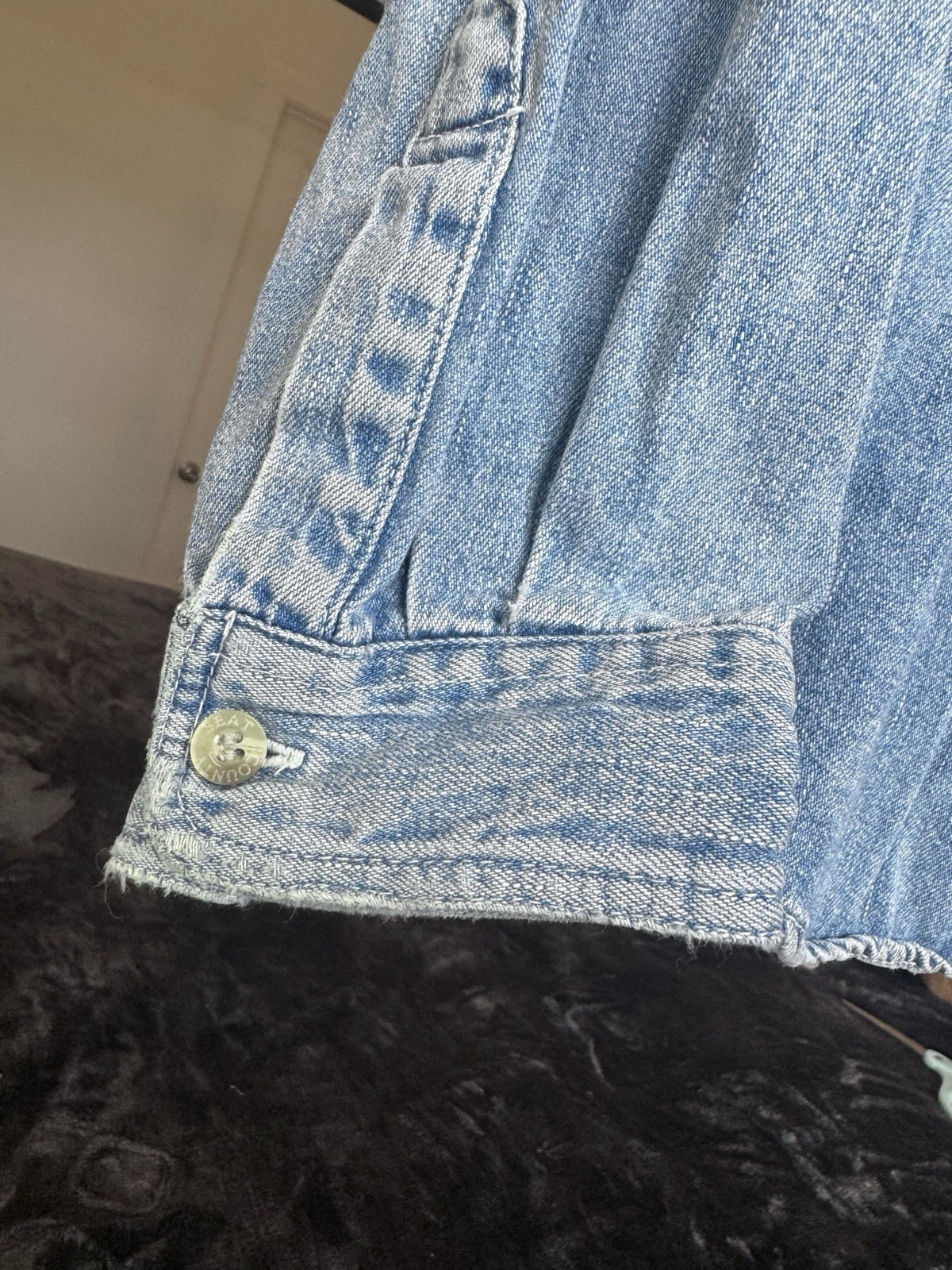 90s Vintage Jean’s Wear Country Seat Denim Button Up Shirt Womens XL 100% Cotton