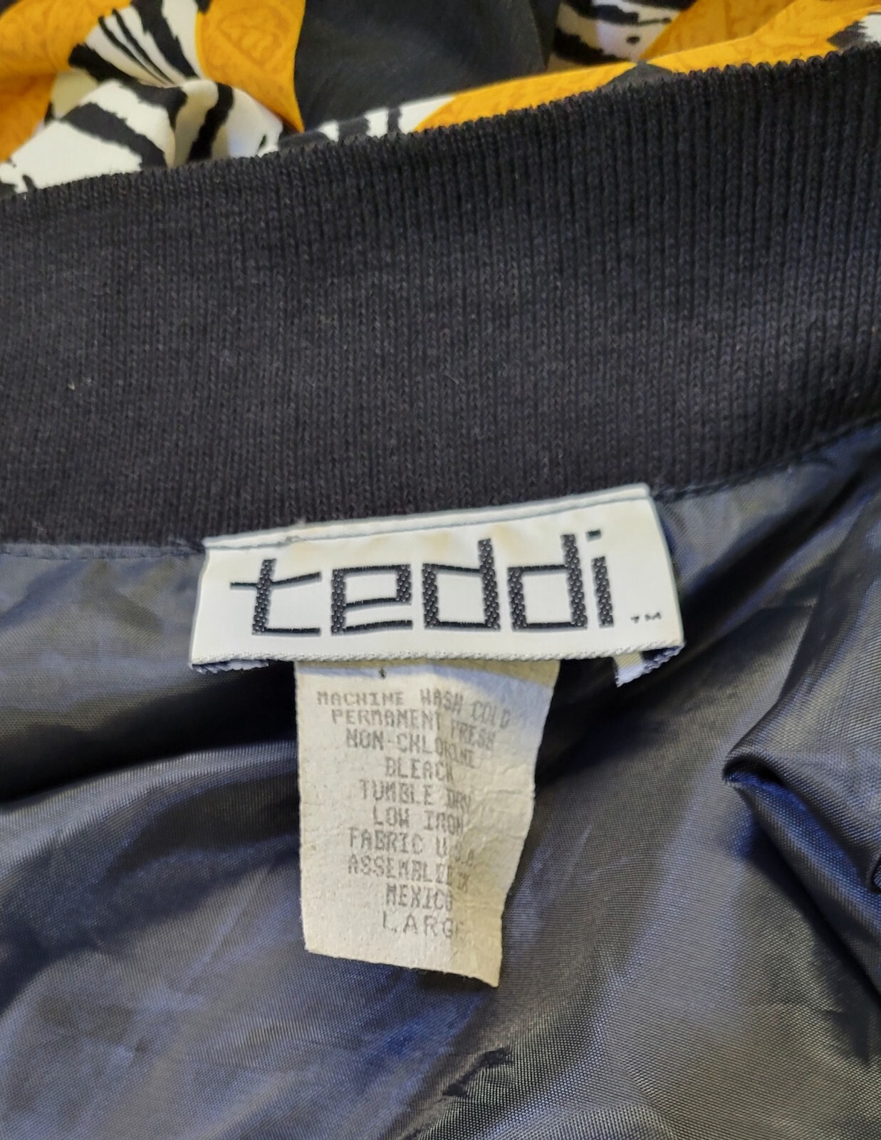 Vintage 90s Teddi Baroque Rococo Animal Print Leopard Lightweight Zip Jacket L