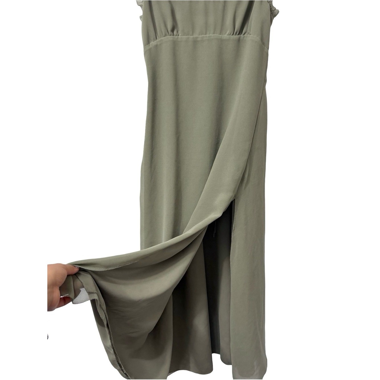 Aritzia Wilfred Sister Dress Sage Green Midi Chifon Dress Size 00