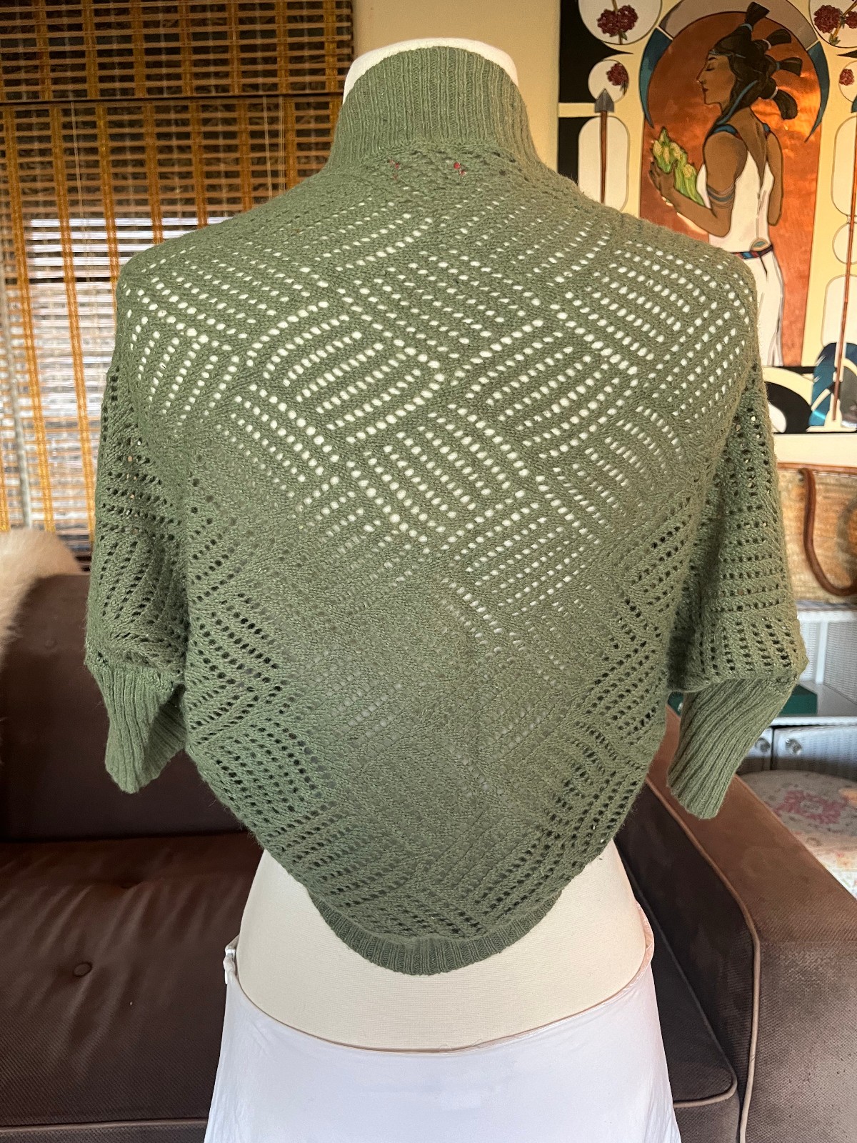 Vintage Y2K Bolero, Crop, Shrug, Soft Ramie & Rabbit Hair Knit, Cottagecore, XS