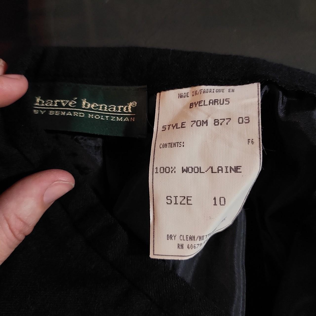 Harve Benard Vintage 90s Black Wool Maxi Skirt Button Detail Size 10