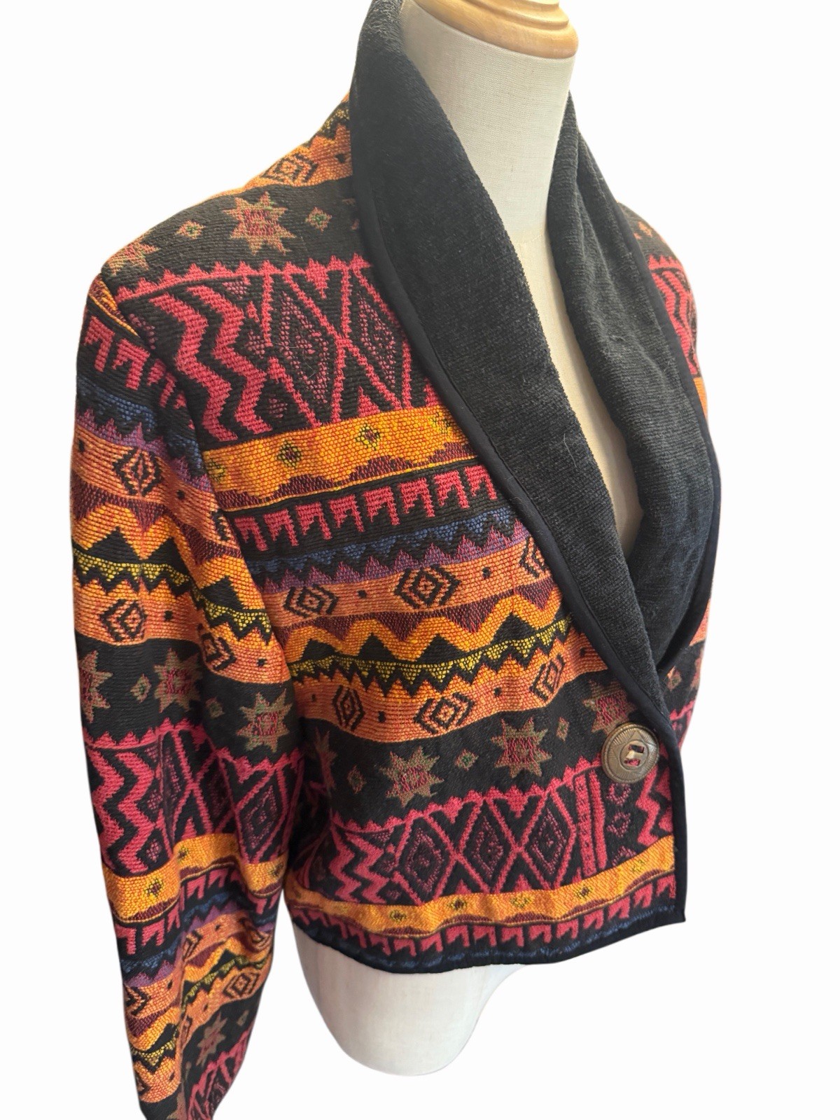 Vintage 90s Tribal Cotton Tapestry Jacket Women’s L