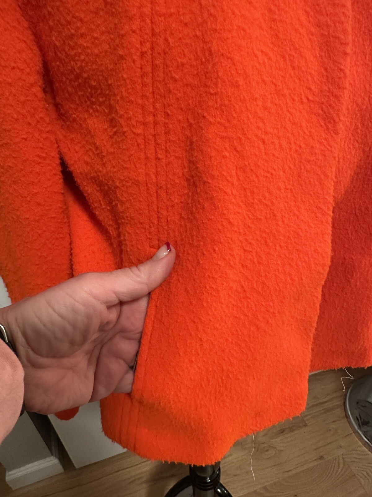 Vtg. Dyersburg & Morgan Coral Parka Coat Jacket w/top Button Aeri-Suede Reg. XS