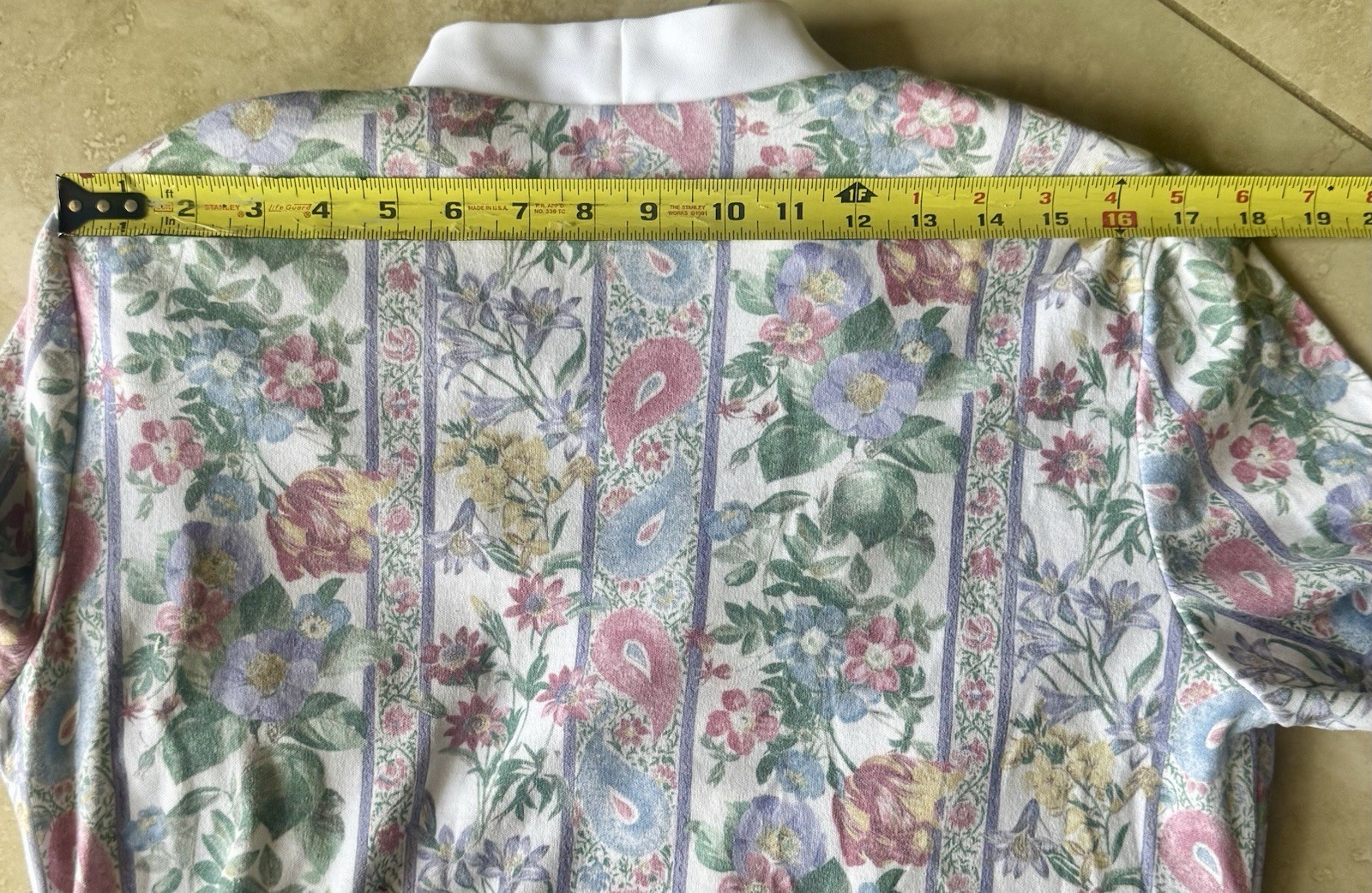 Dress Savvy New York Vintage Short Sleeve Weskit White Pink/Purple Floral 8P