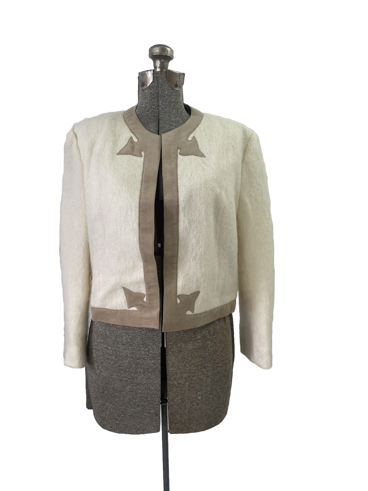 Vintage Gino Rossi Vintage 70s Mohair Jacket Blazer 14 Large White Lined