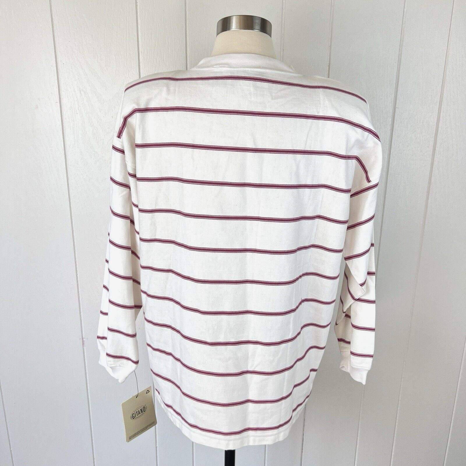 Vintage Gitano Womens Large Western Native Striped Pullover Top Shoulder Pads