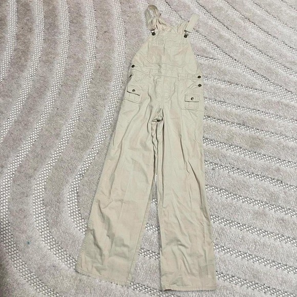 VTG Y2K Zana Di cream cargo overalls Size M punk Streetwear grunge party