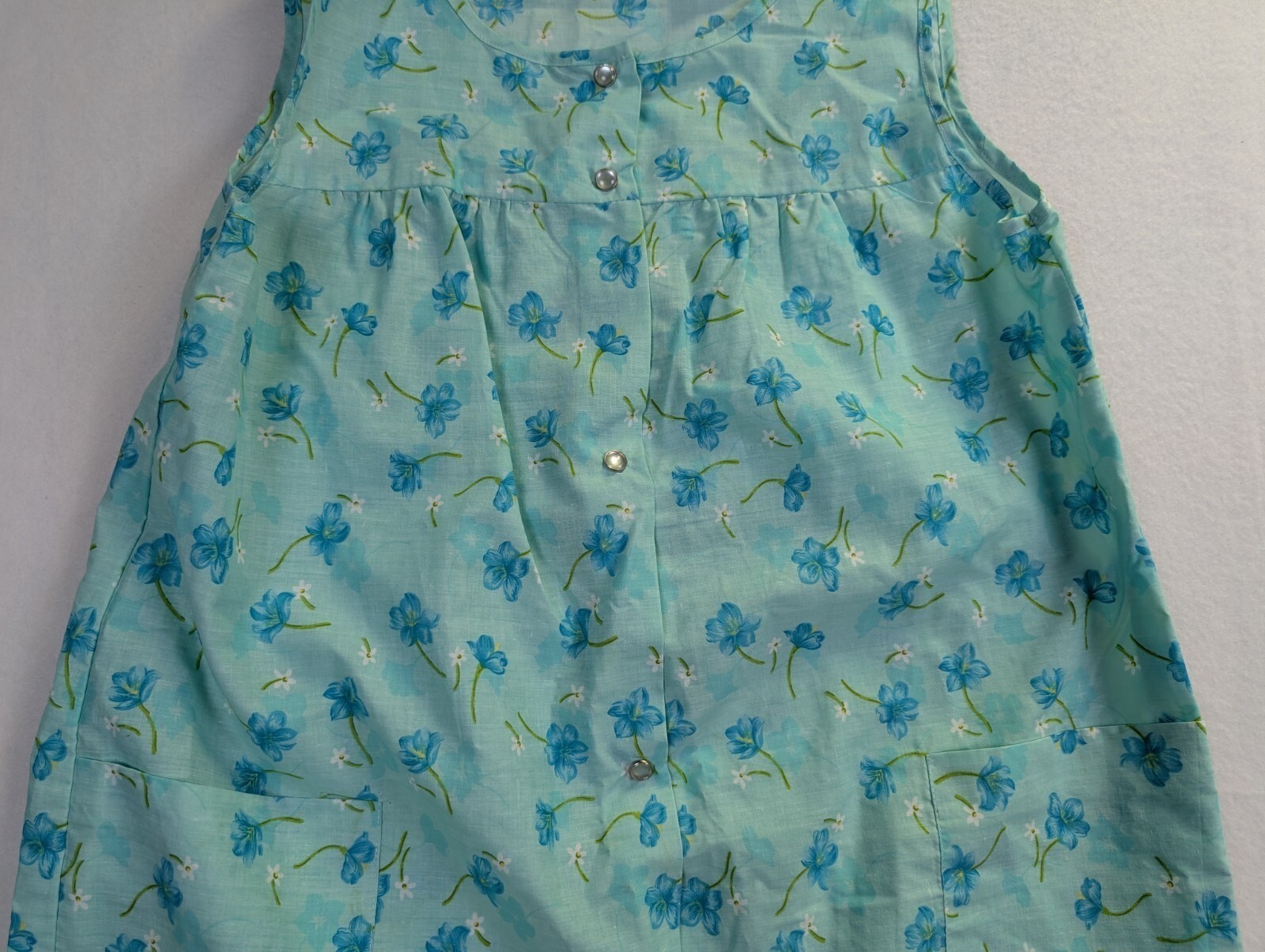 Ashley Taylor Womens Gown Size S Sleeveless Granny Sleep Wear Cotton Blend Green