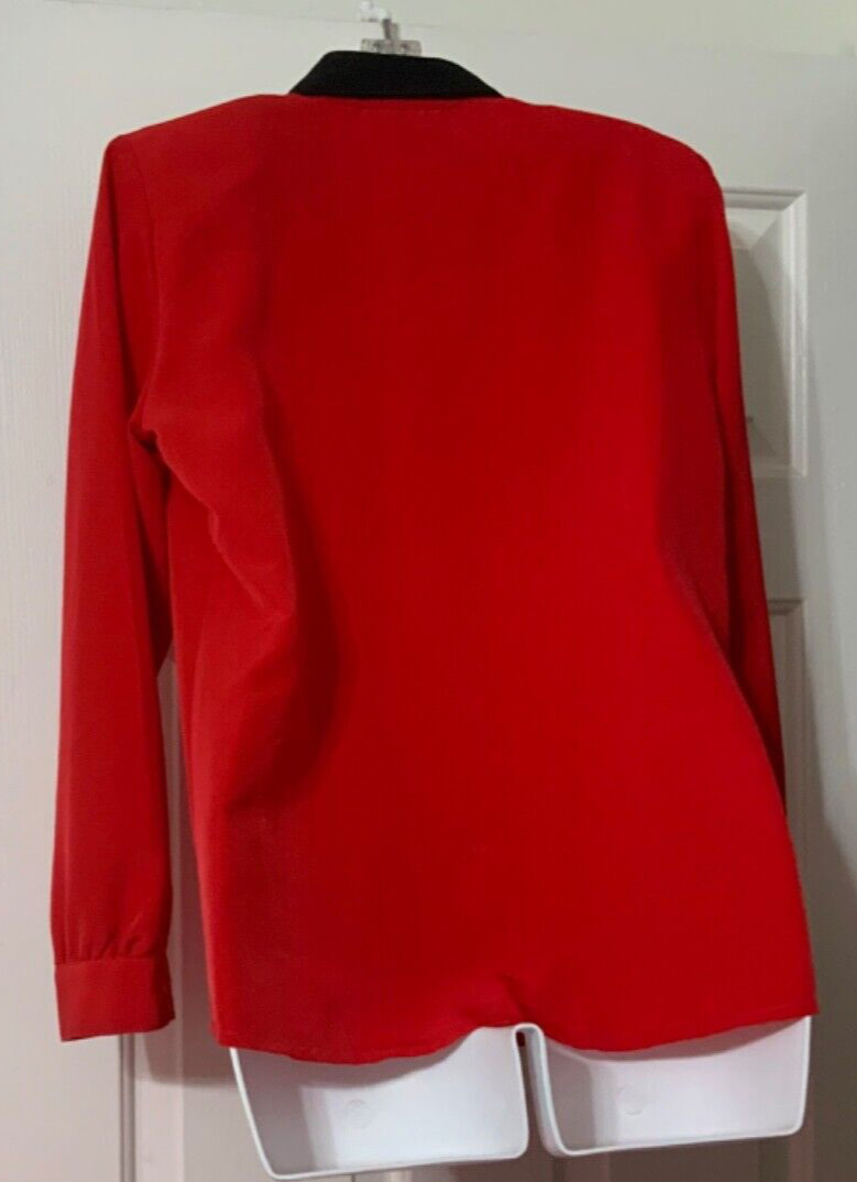 VINTAGE CITY GIRL by NANCY BOLEN RED BLOUSE SIZE 4