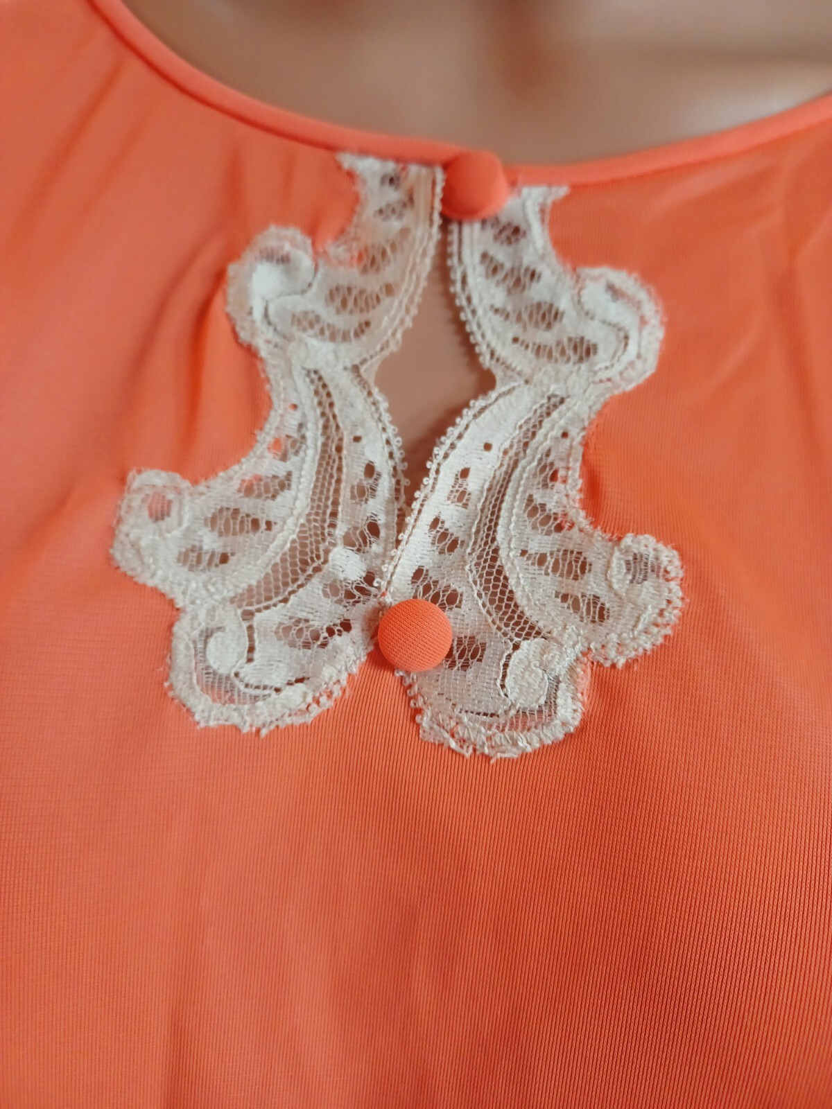 True VTG 1960s Nylon Pajama Set M Mid-century Mod Groovy Coral MCM EUC Ladies