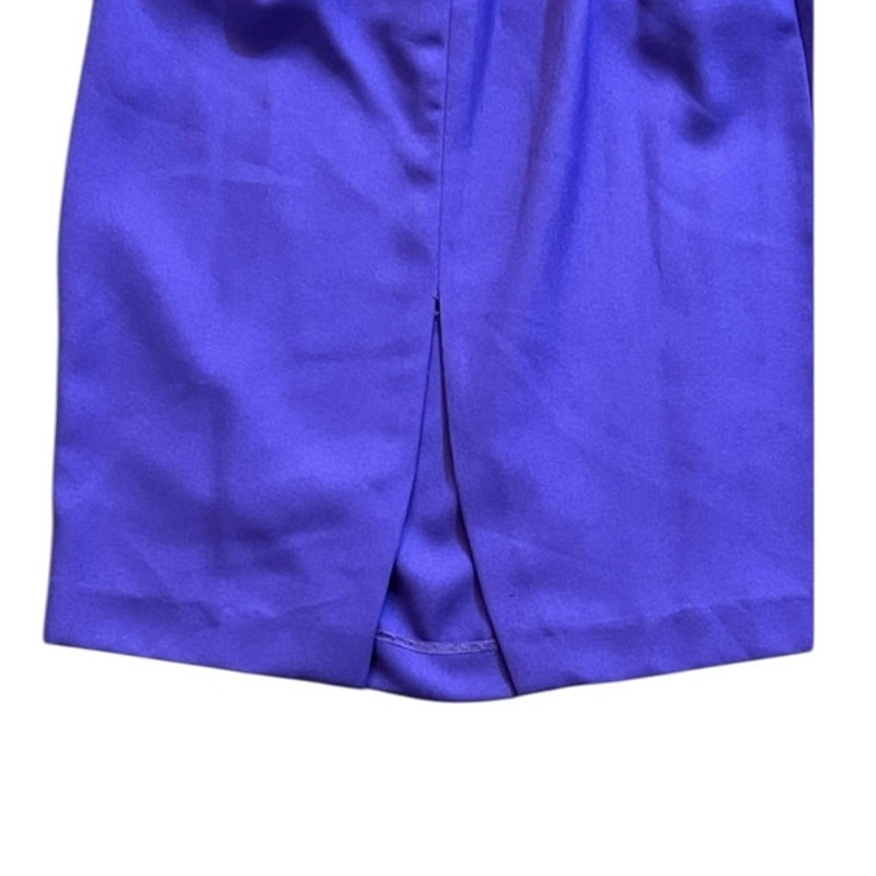VTG Michael Marcella Skirt Suit Women 4 Purple 2pc Bow Rhinestone 80s Prom Glam