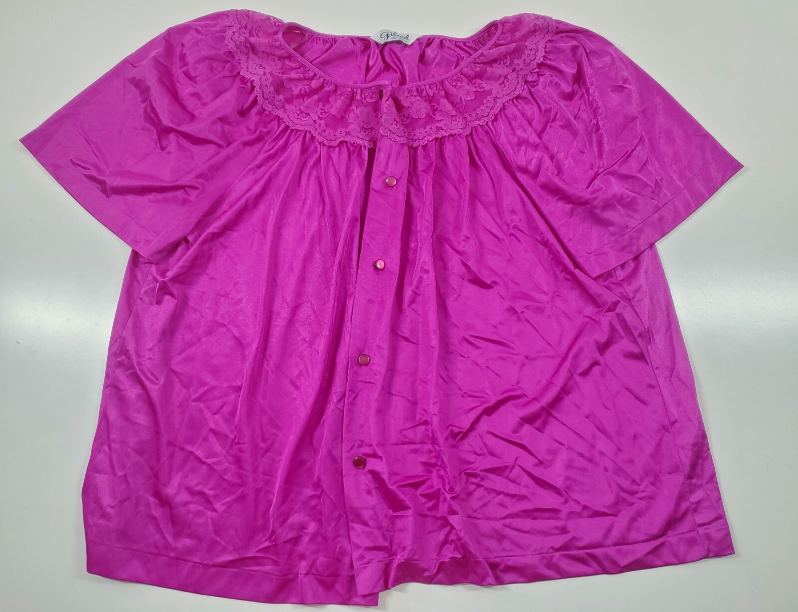 Vintage Gilead Nylon 2 Piece Lounge Pajama Lace Trim Pant Set Size 40