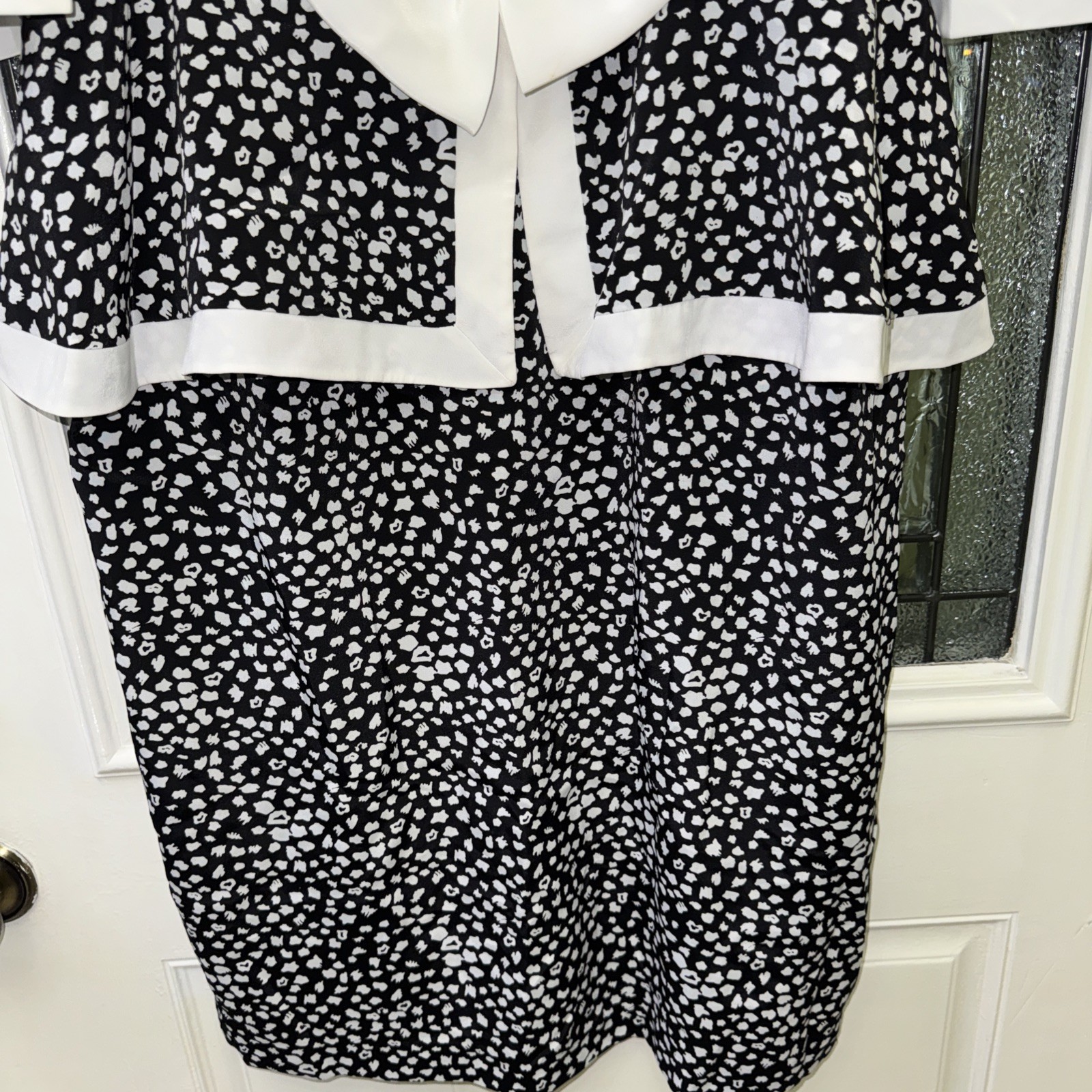 Black White Liz Roberts By Mary Ann Lamonte Vintage Dress Size 14