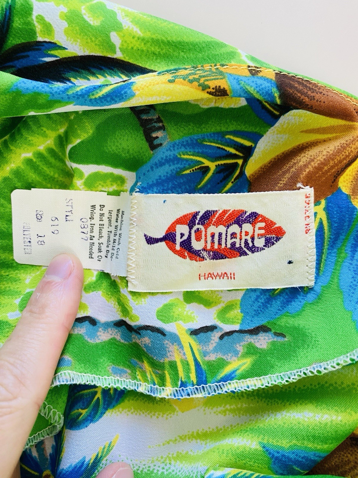 Vintage Pomare Hawaii Maxi Dress Size 18 (Vintage) Aloha Dress Tropical Hawaiian