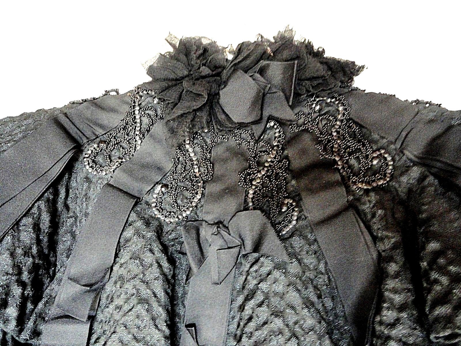 True Vintage Victorian Beaded Black Circular Cape Capelet