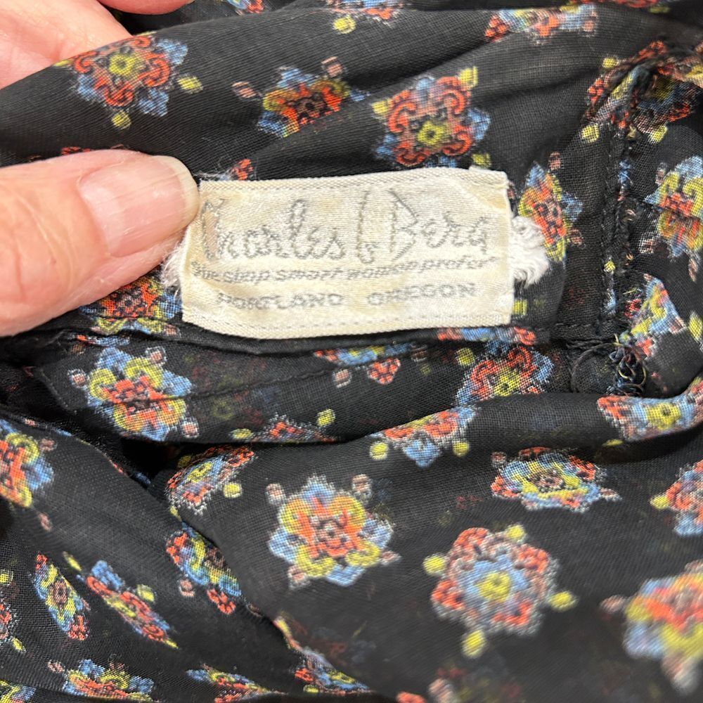 Charles Berg Dress Fairy Size XS Vintage Floral Print Button-Up Multi-Color