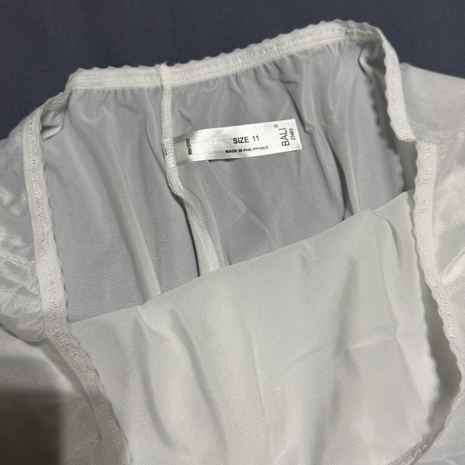 3 Pair Vintage Bali 23465 White Nylon Satin Full Cut Brief Panties Size 11