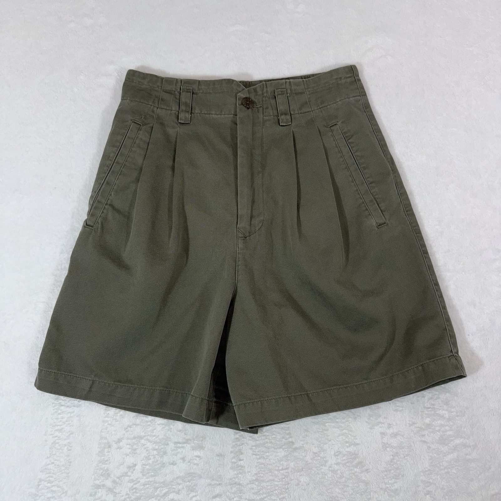 VTG Banana Republic Pleated High Waist Safari Style Cotton Shorts Womans 6 NOS