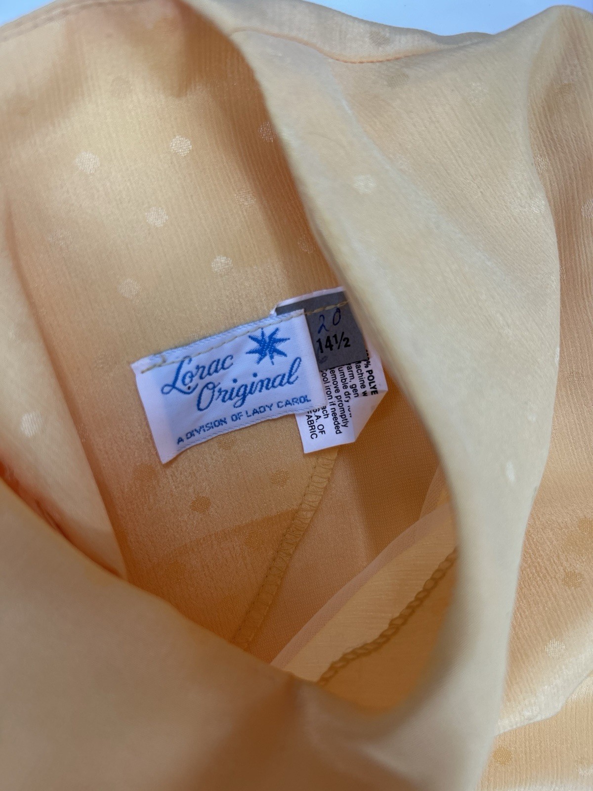 Lorac Original Vintage Yellow Dress Polka Dots Removable Belt Size 60s Housewife