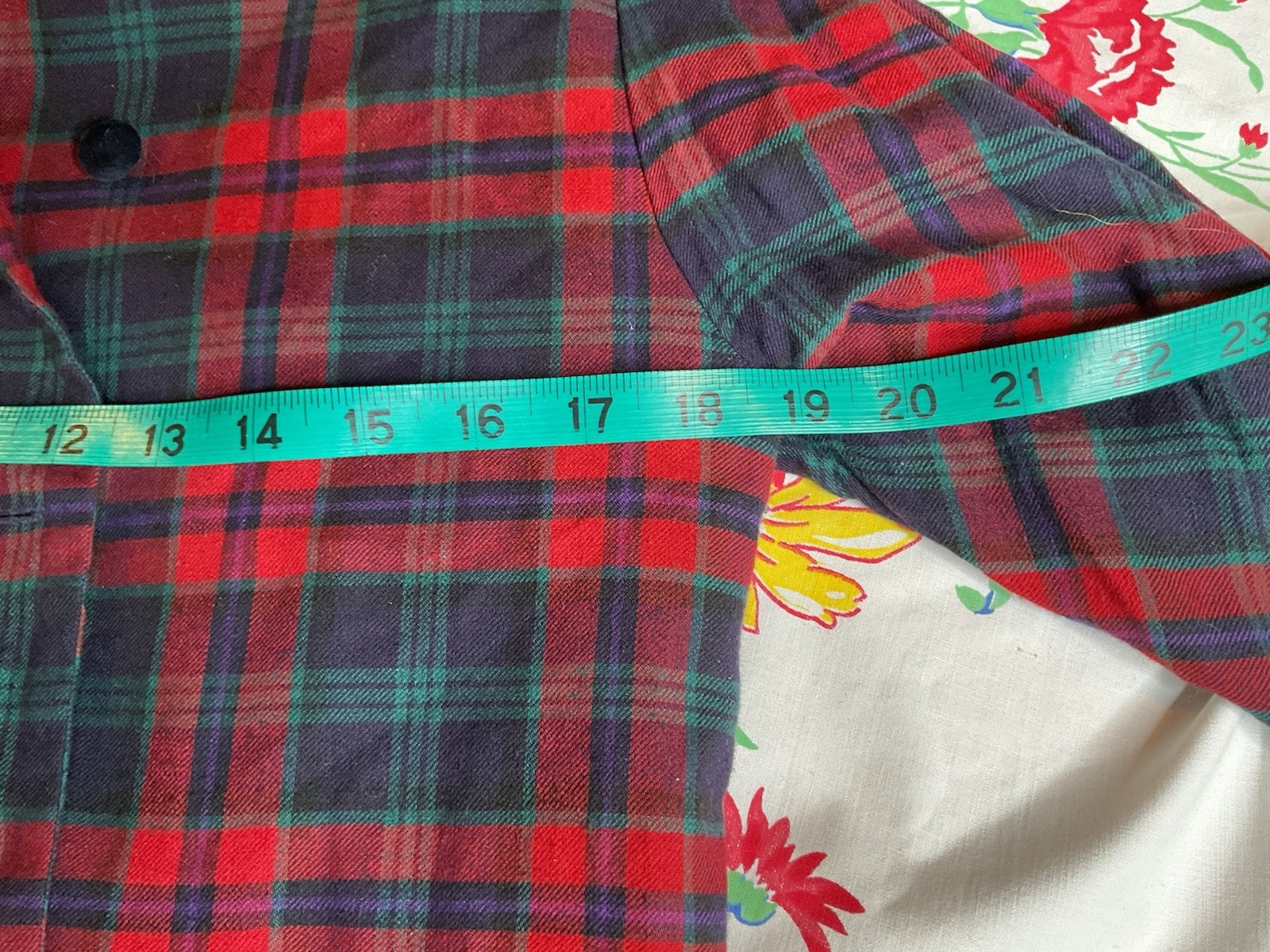 Laura Ashley VTG Wool Tartan Plaid Dress Sz 12 Red Velvet Modest Darker Colored