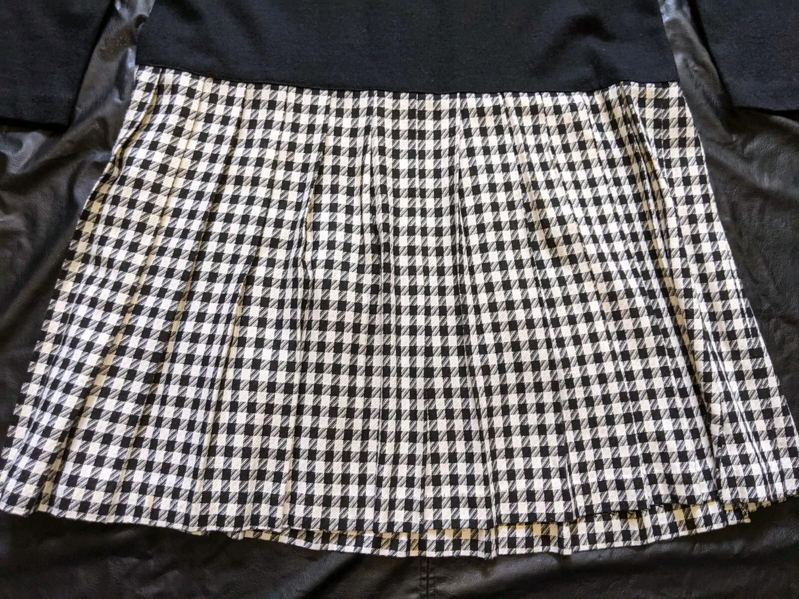 Vintage Talbot’s Donna Rico Dress Black White Houndstooth Drop Waist Size 8 Wool