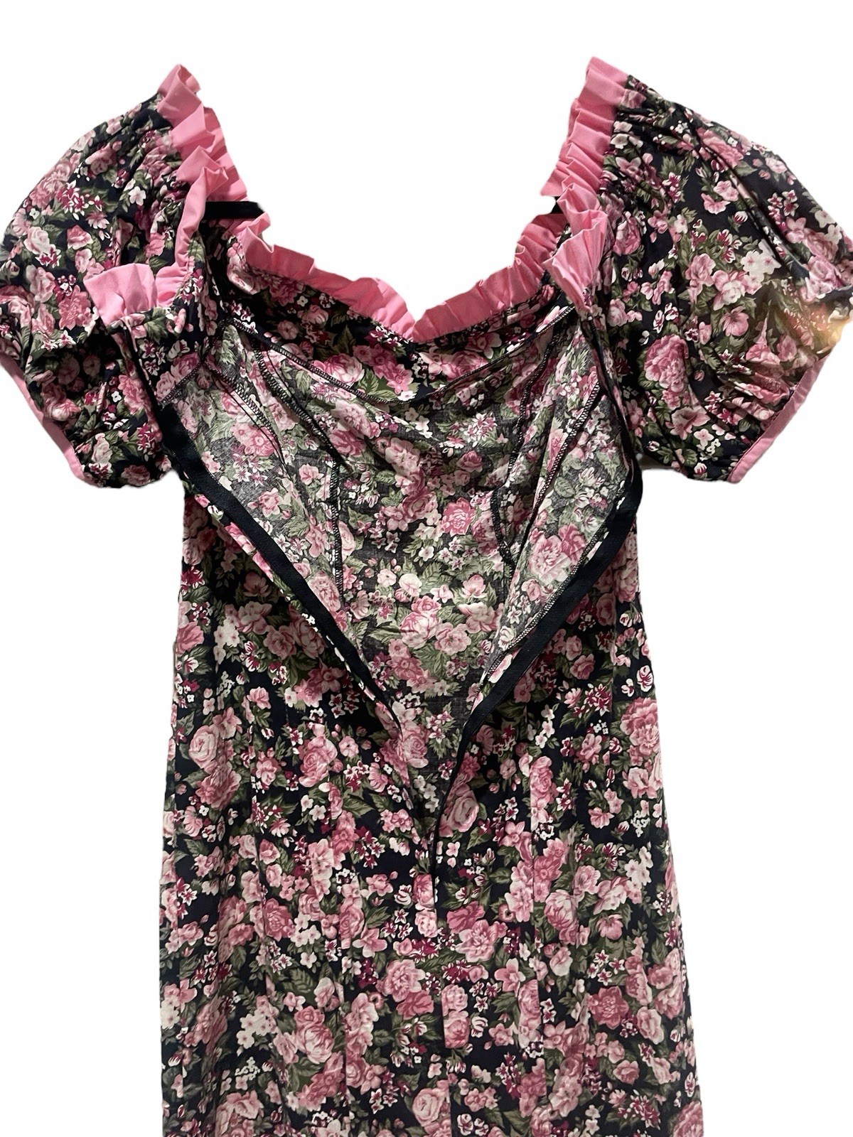Vintage Liberty House Hawaii Lola Jrs. Pink Floral Romantic Cottagecore Dress