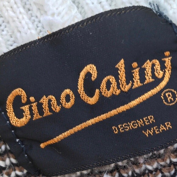 Vintage Gino Calini Long Acrylic Wool Sweater with Teddy Bears and Trains