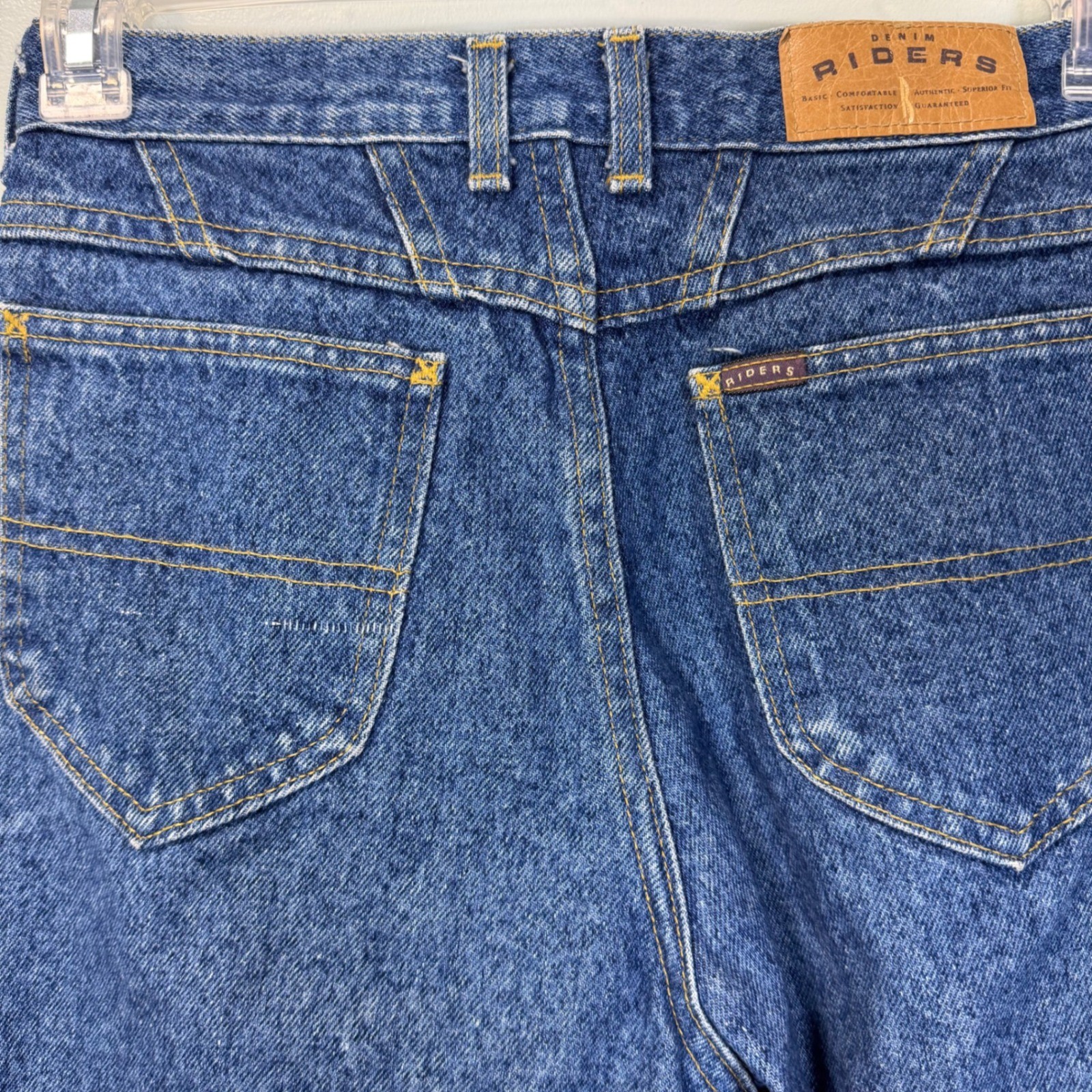 Vintage Riders High Waisted Tapered Leg Mom Jeans Medium Wash Blue Denim 26×27