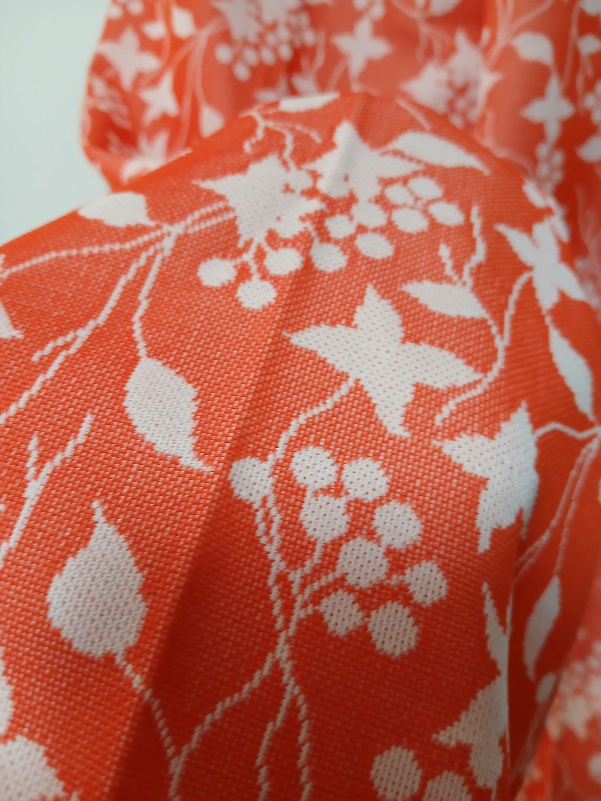 True Vintage 70s Wide Leg Pull On Pants Womens Floral Print Retro Orange