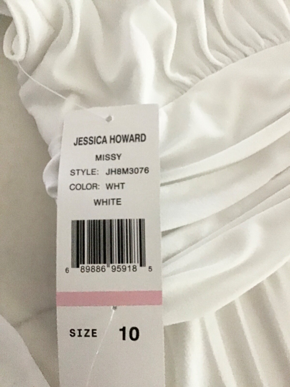 NWT 1990s White Pleated Marilyn Monroe Style SZ 10 Wedding Shower Beach Dress