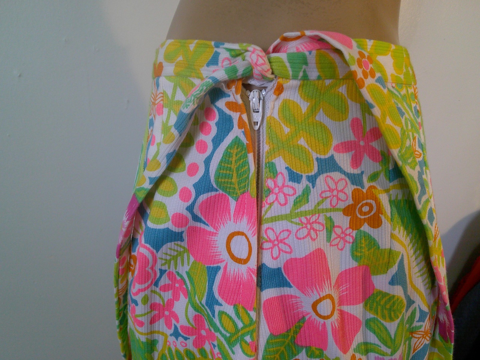 Vtg 60’s JAMISON BOUTIQUE 2 pc Lilly Style Neon Floral Tunic Top & Maxi Skirt M