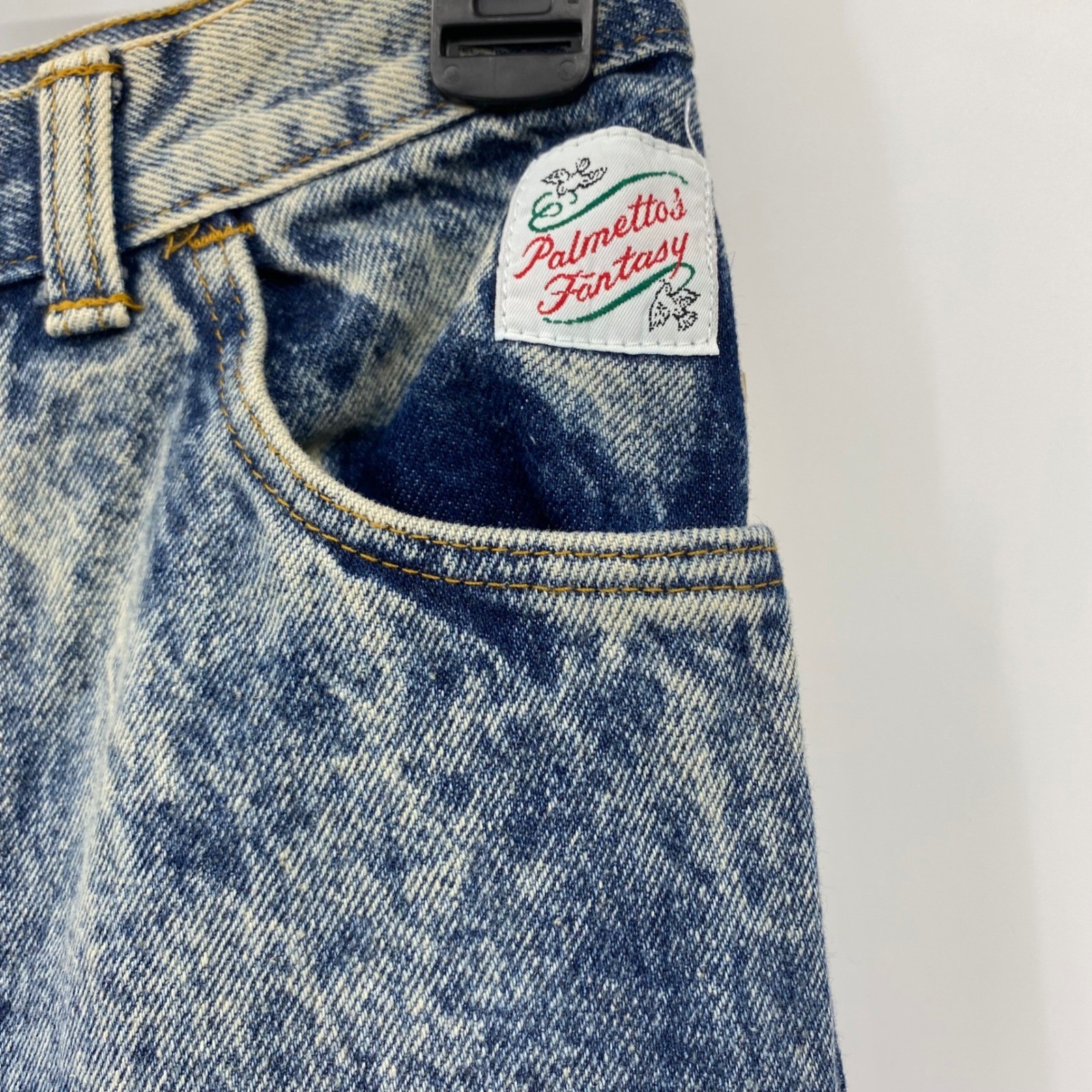 NWT Vintage Palmettos Acid Wash Cinch Back Jeans Paisley Inset USA 12T 9JR