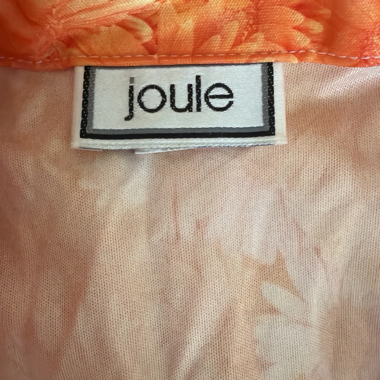Vintage Joule Orange Floral Button Up Camp Shirt Womens M Hawaiian Y2K Retro USA