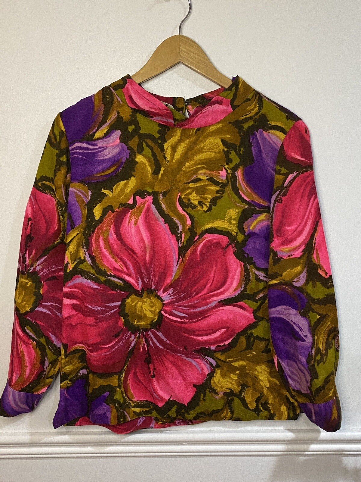 Vintage 60s Haymaker Floral Top Womens Sz 12 Blouse Shirt