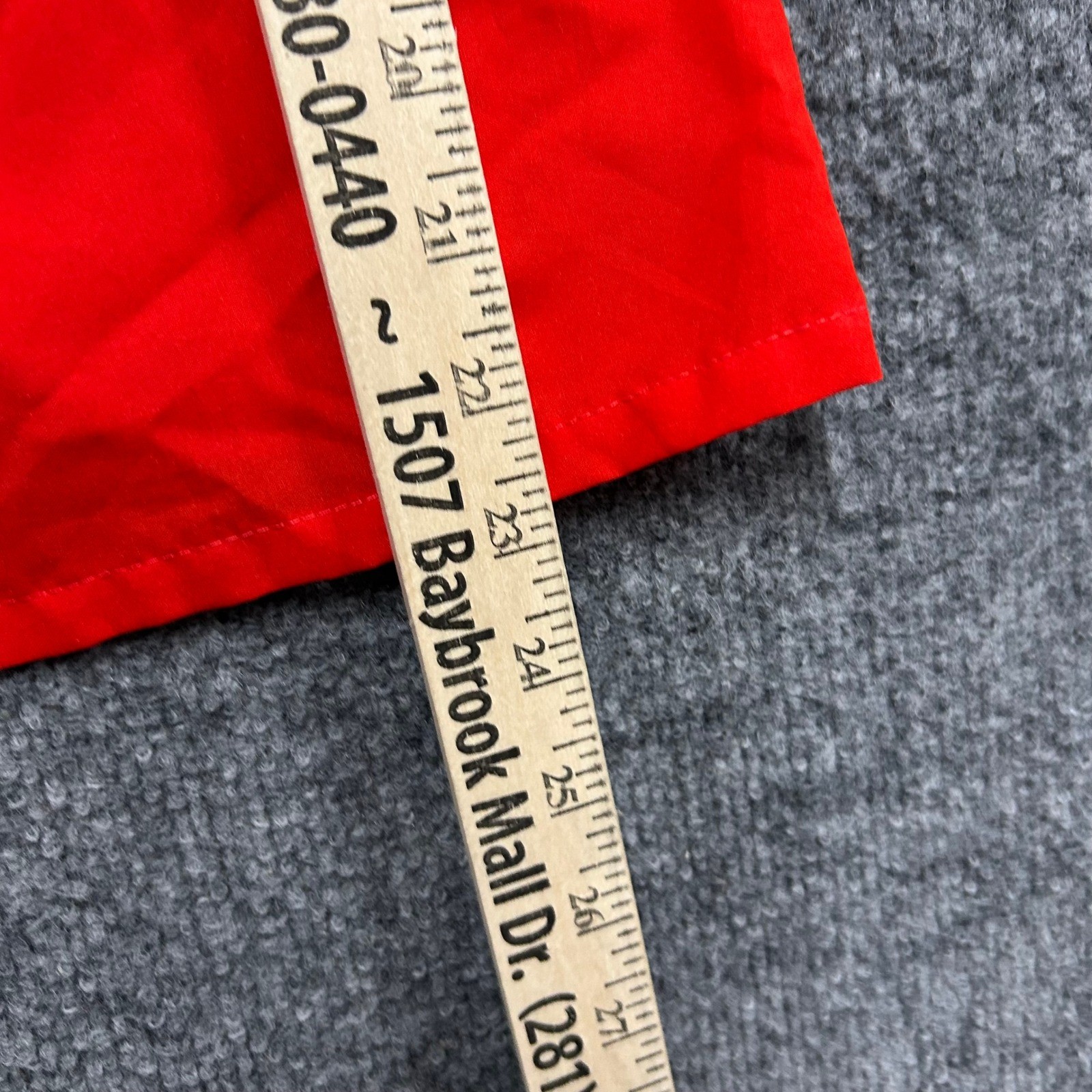 Vintage Ruffle Blouse Womens Size 9/10 Red Sleeve Victorian High Neck Button
