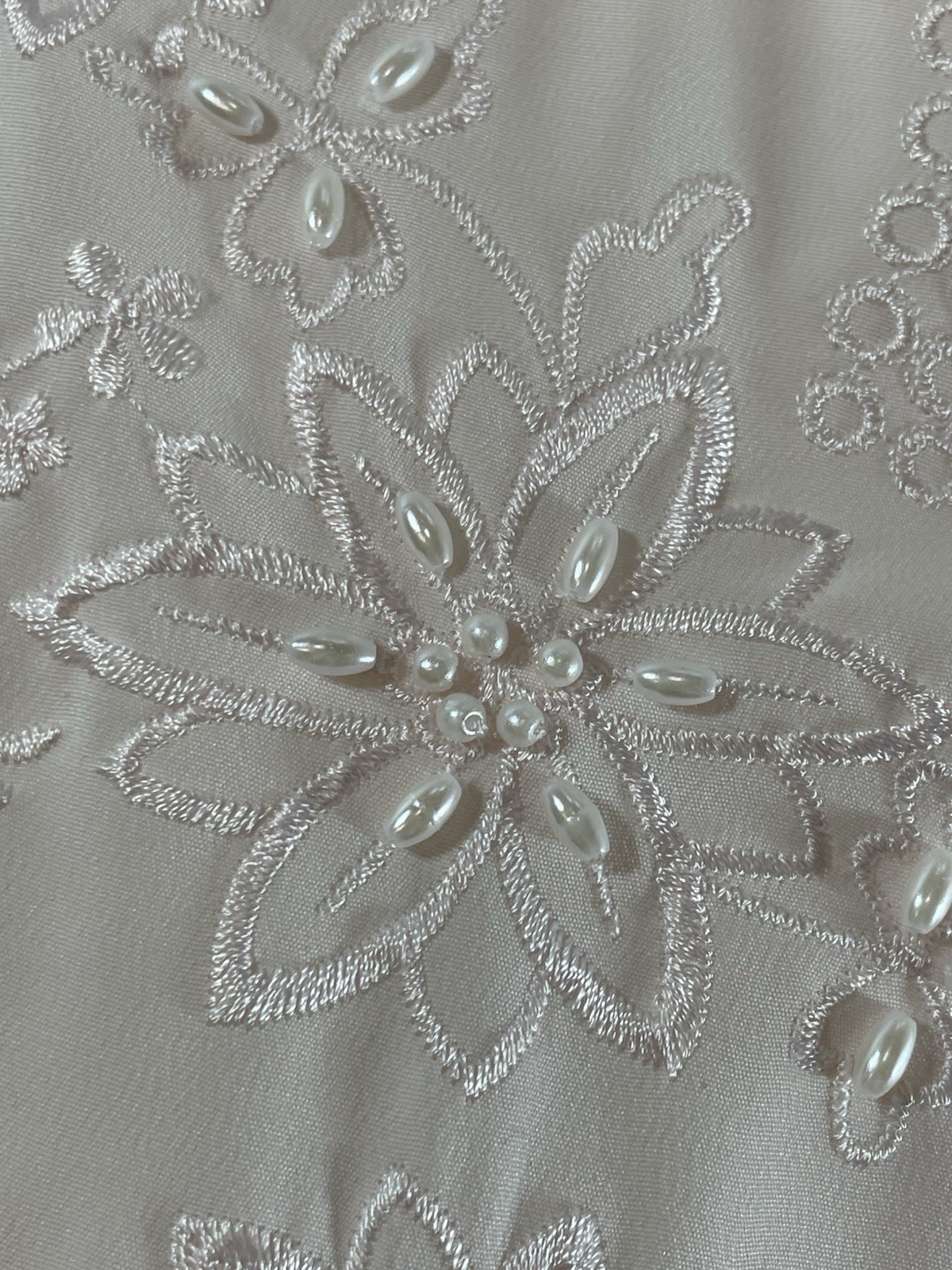 VTG Christie & Jill Pale Pink Embroidered Flowers Faux Beads & Buttons Blouse 16