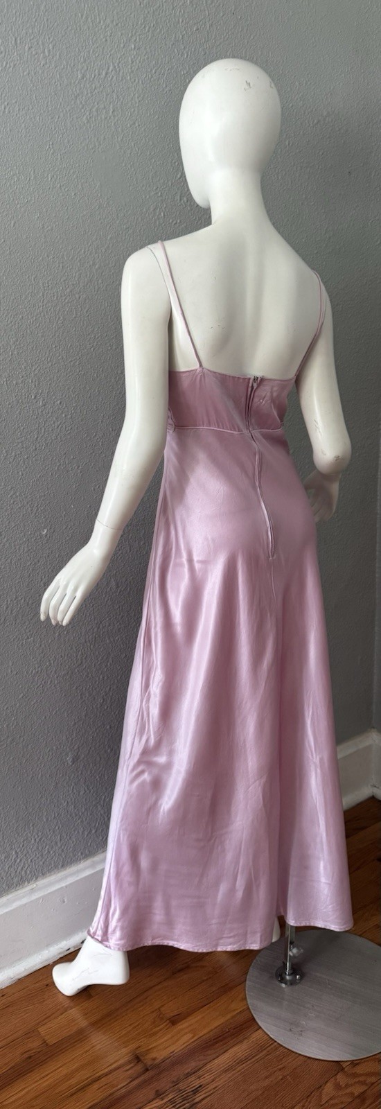 Vintage 90s De Laru Satin Slip Long Maxi Formal Prom Dress L