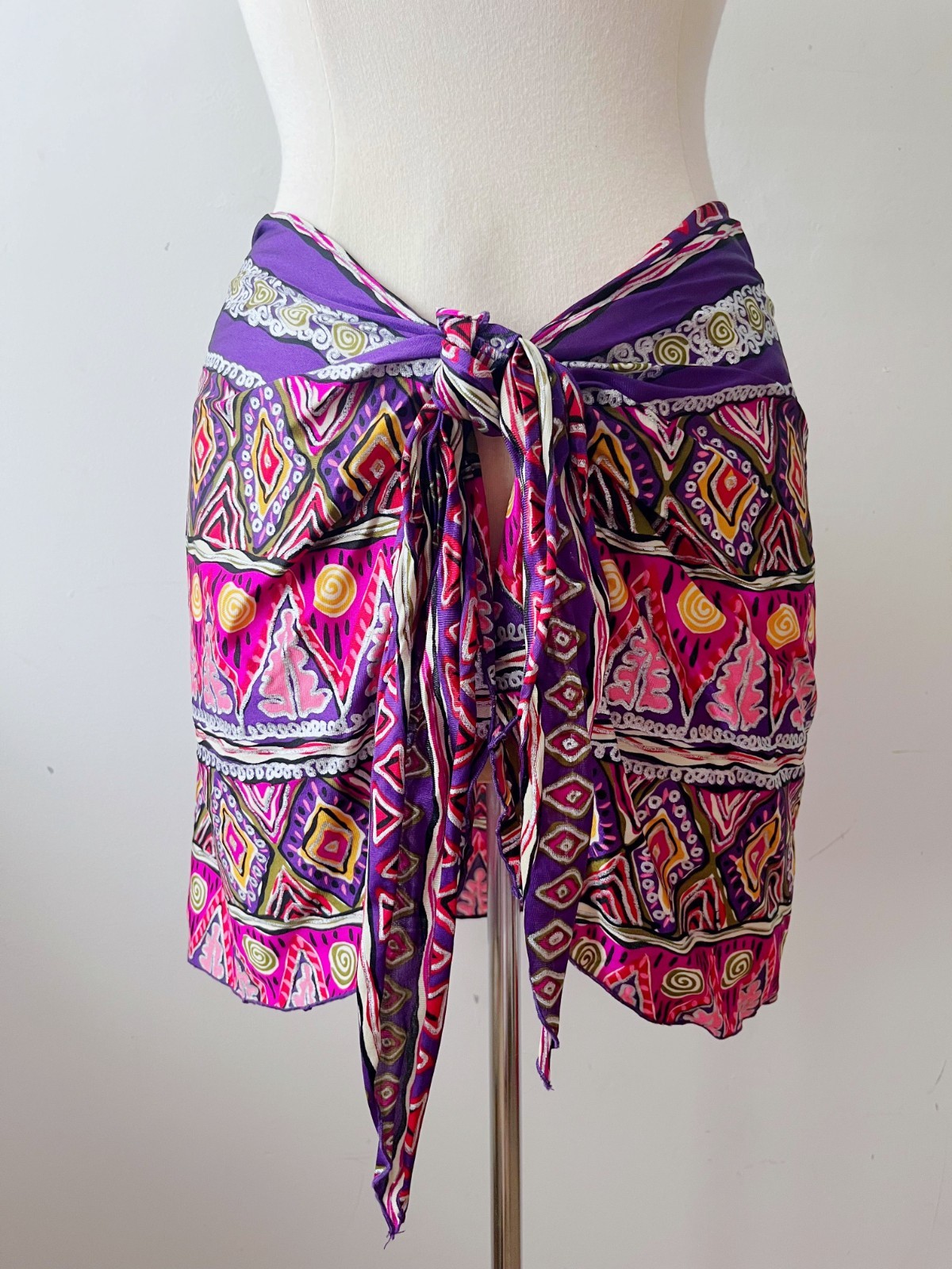 Vintage 80s 90s French Riviera Cote d’Azur Sarong Halter Top M/L