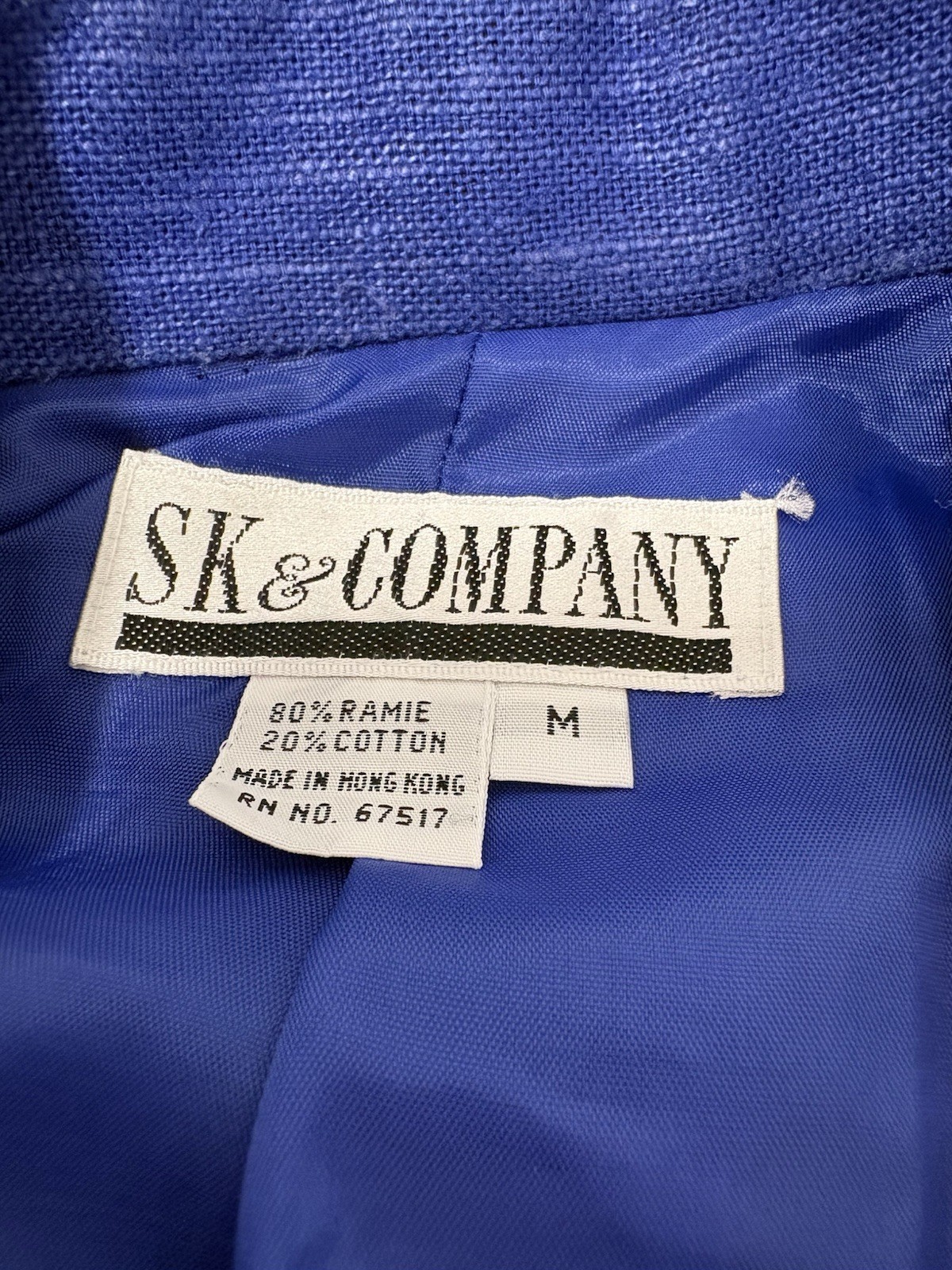 Vintage SK & Co. Royal Blue Women’s Blazer Gold Buttons Pockets Shoulder Pads