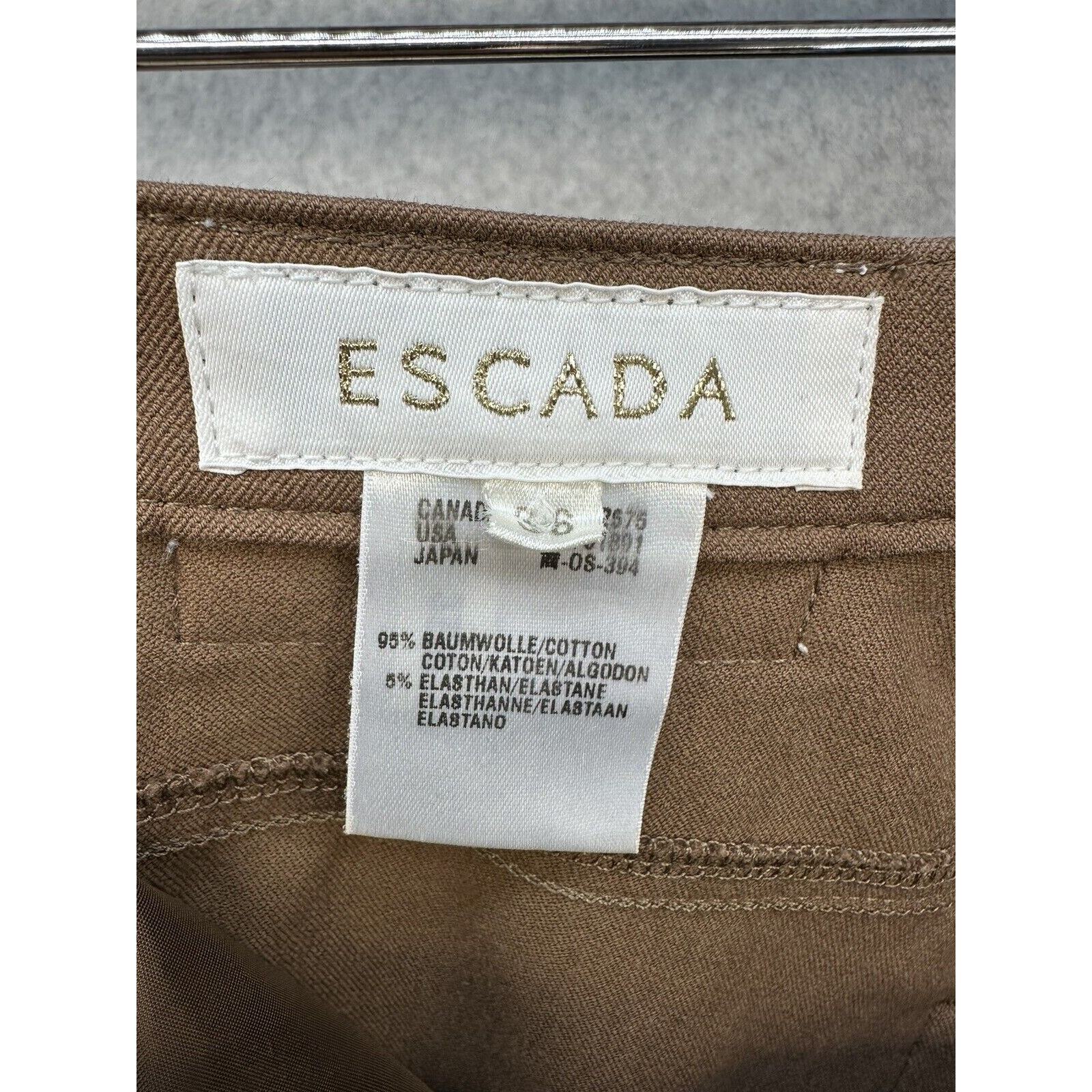 Escada Vintage Womens Pants Size 36 Brown Straight Leg With 5 Pocket Design