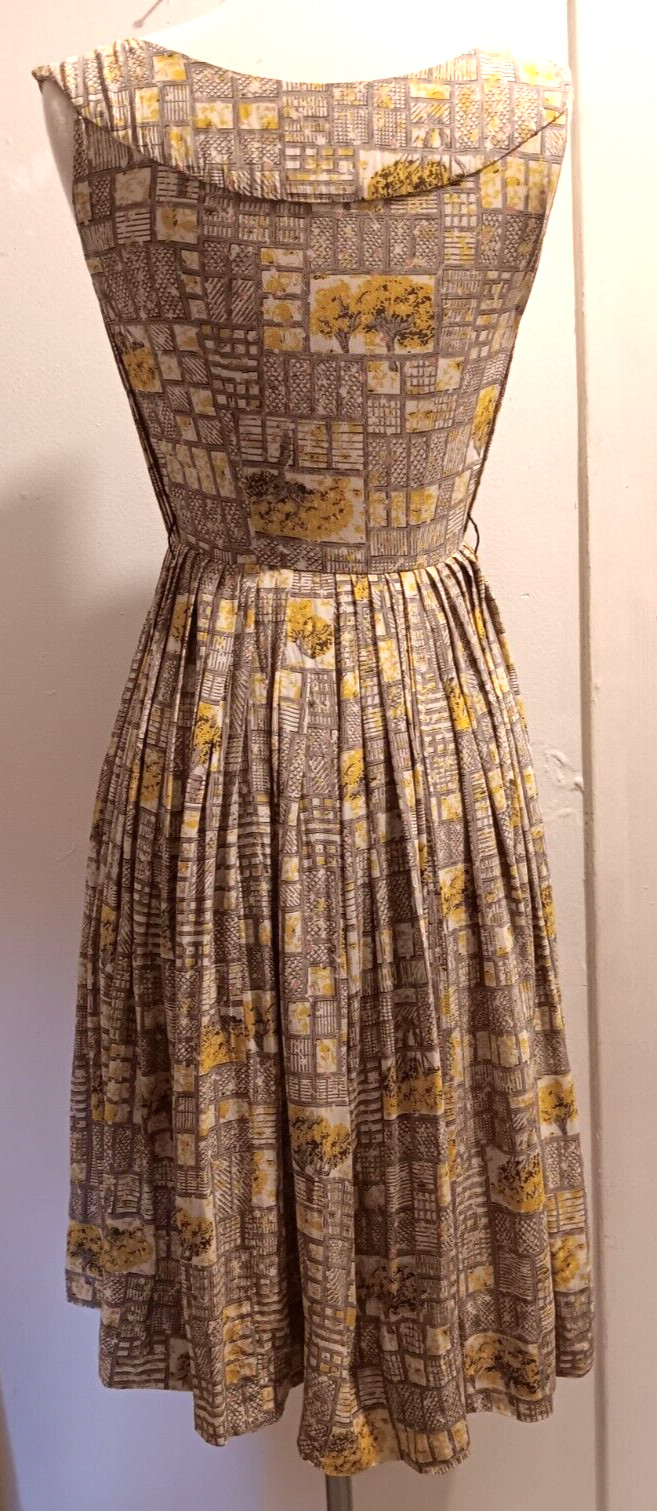 vintage 50’s rayon floral pleated CARLYE sundress sz S dress