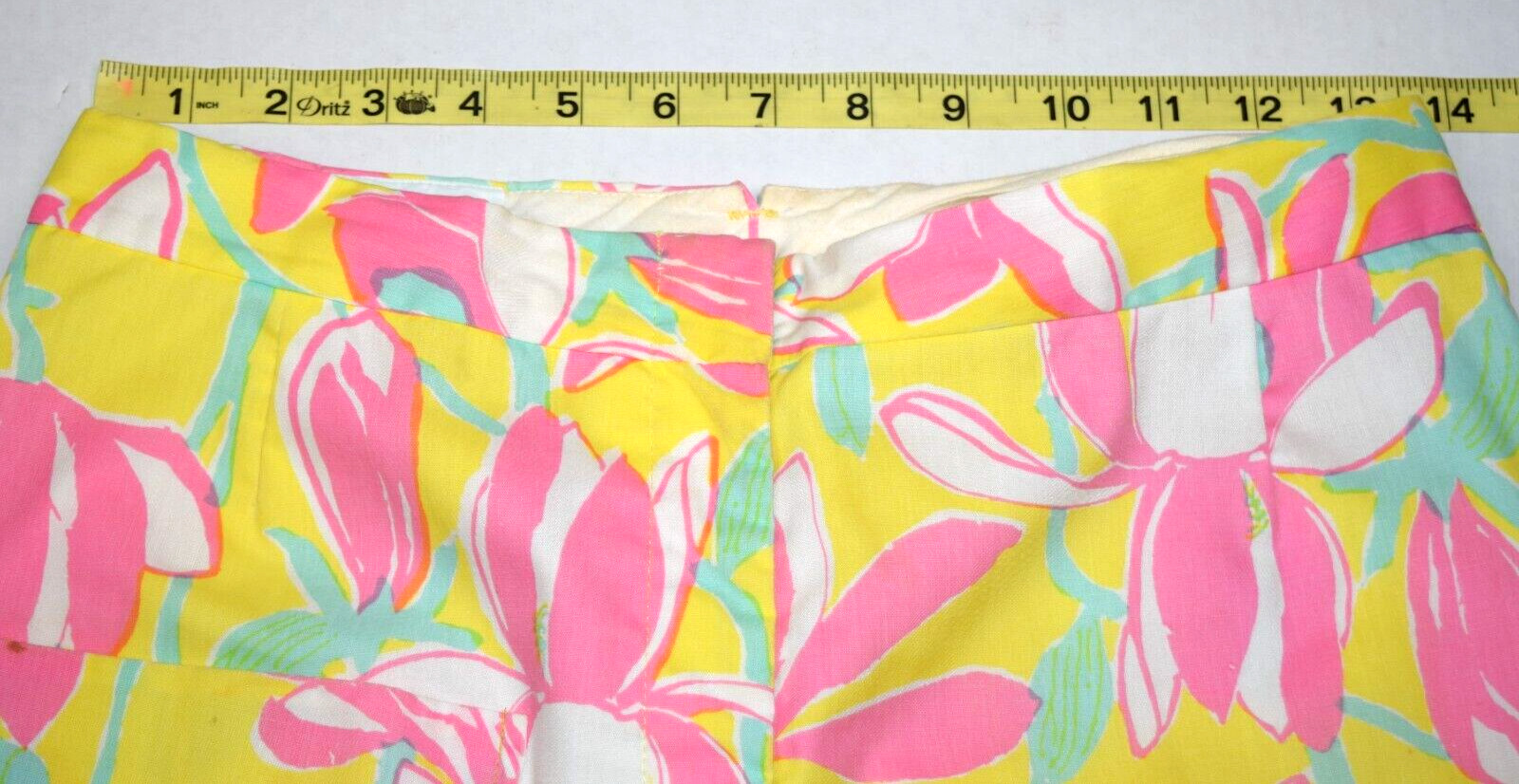 VTG Lilly Pulitzer Pants Size 27 x 24.5 60s Pink Flower Sunshine Lined Made USA