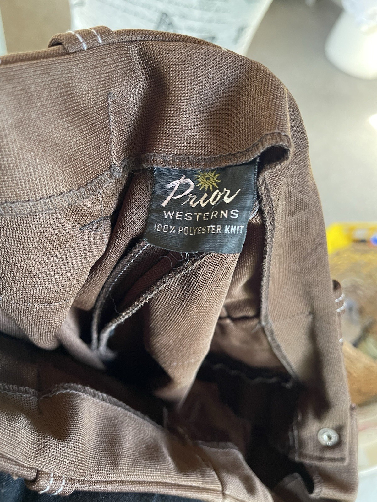 1970s Retro Vintage Prior Westerns Women’s Jacket and Flare Leg Brown 2pc. Suit
