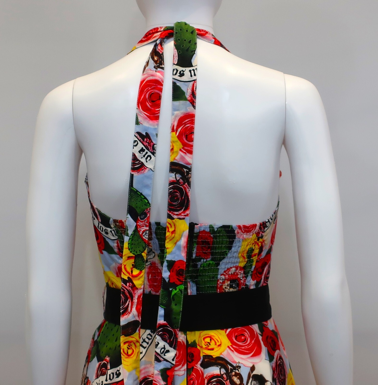 RETRO STYLE HELL BUNNY VIXEN COTTON HALTER NECK DRESS XS LIKE NEW