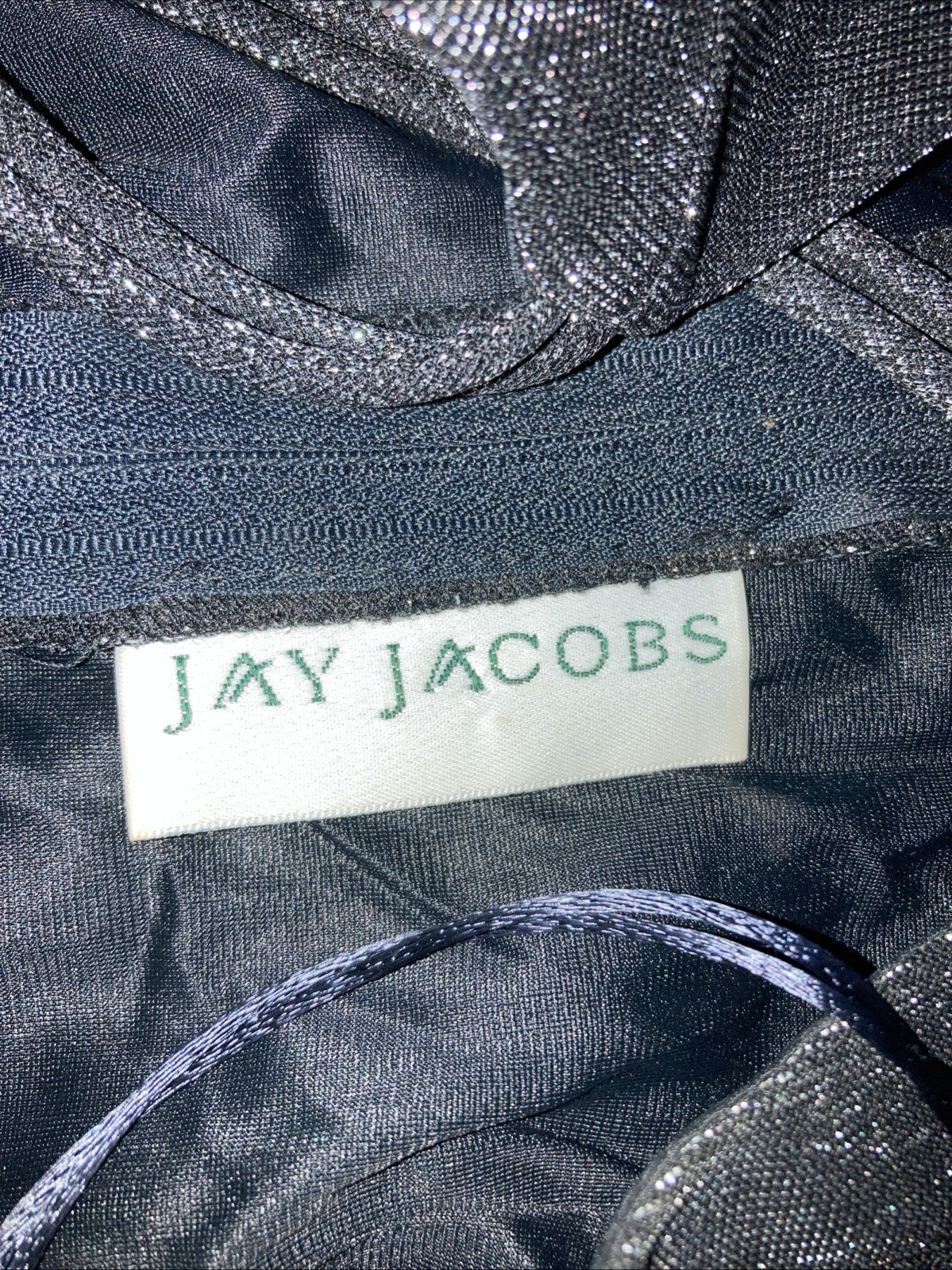 Vtg Jay Jacobs Mini Formal Dress XS-S Black Spaghetti Strap Stretch V-Neck Read!