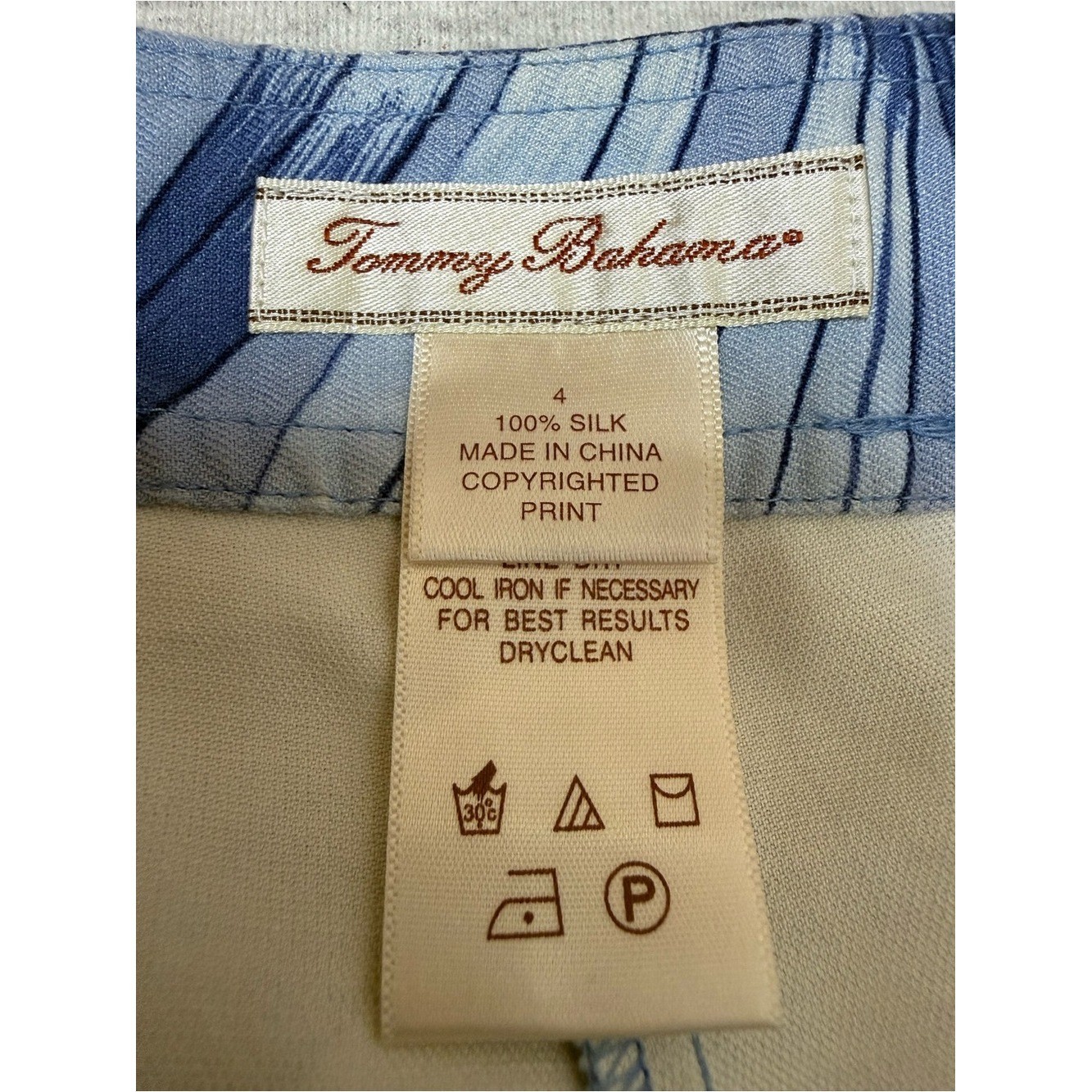 Tommy Bahama Vintage Y2K 100% Silk Tropical Wide Leg Pants Blue- Size 4