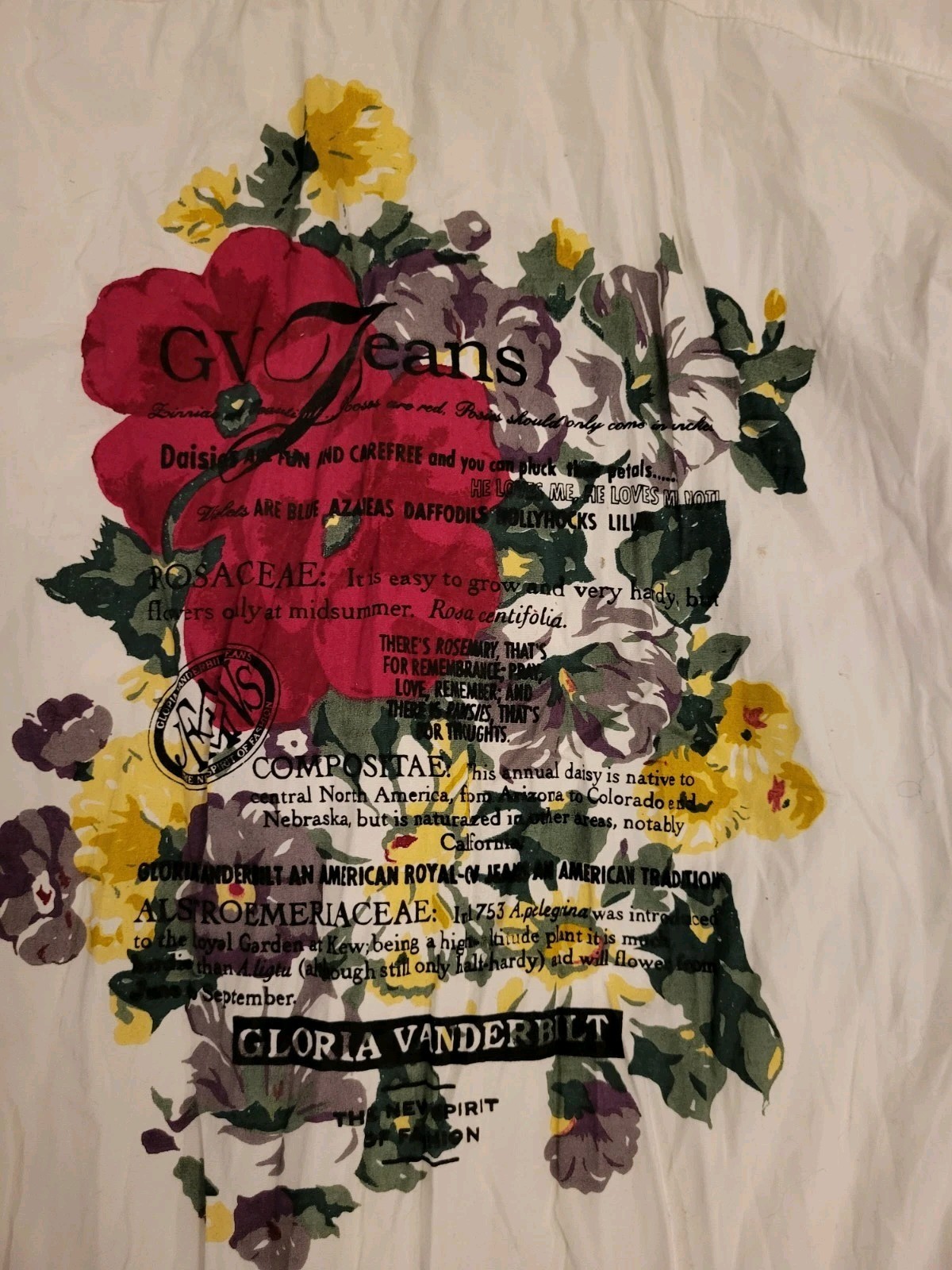 Gloria Vanderbilt Sz S Original ART Lithograph Wearable GV Tunic Abstract Print