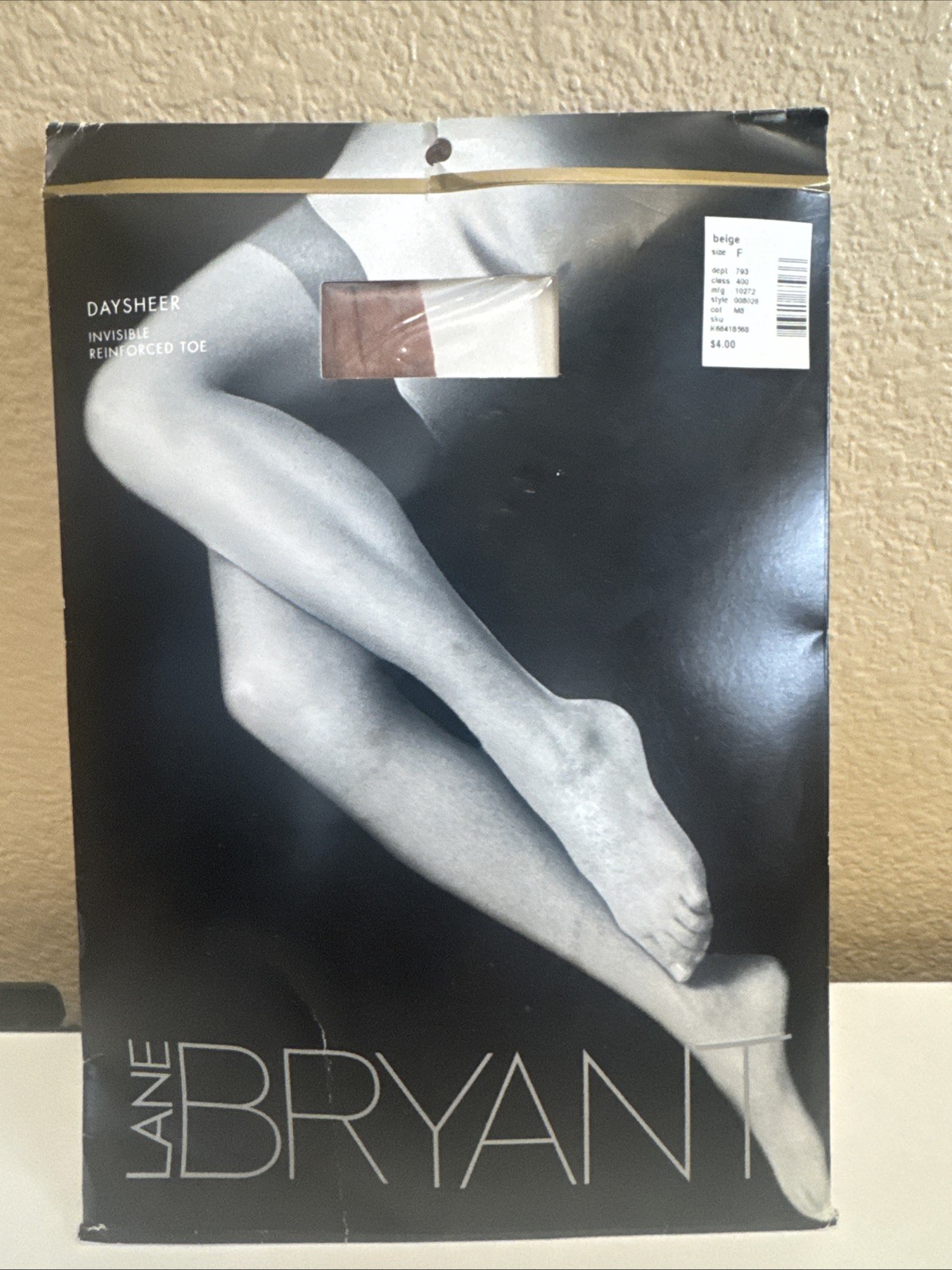 Lane Bryant Plus Size F BEIGE Daysheer Pantyhose Inv Rein Toe Fits to 300-400#