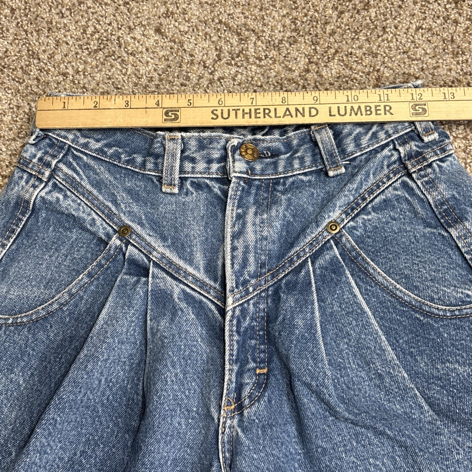 Zena Denim Jeans Women 9 Fits 24 X 28.5 Taper Leg Pleated VTG 90’s