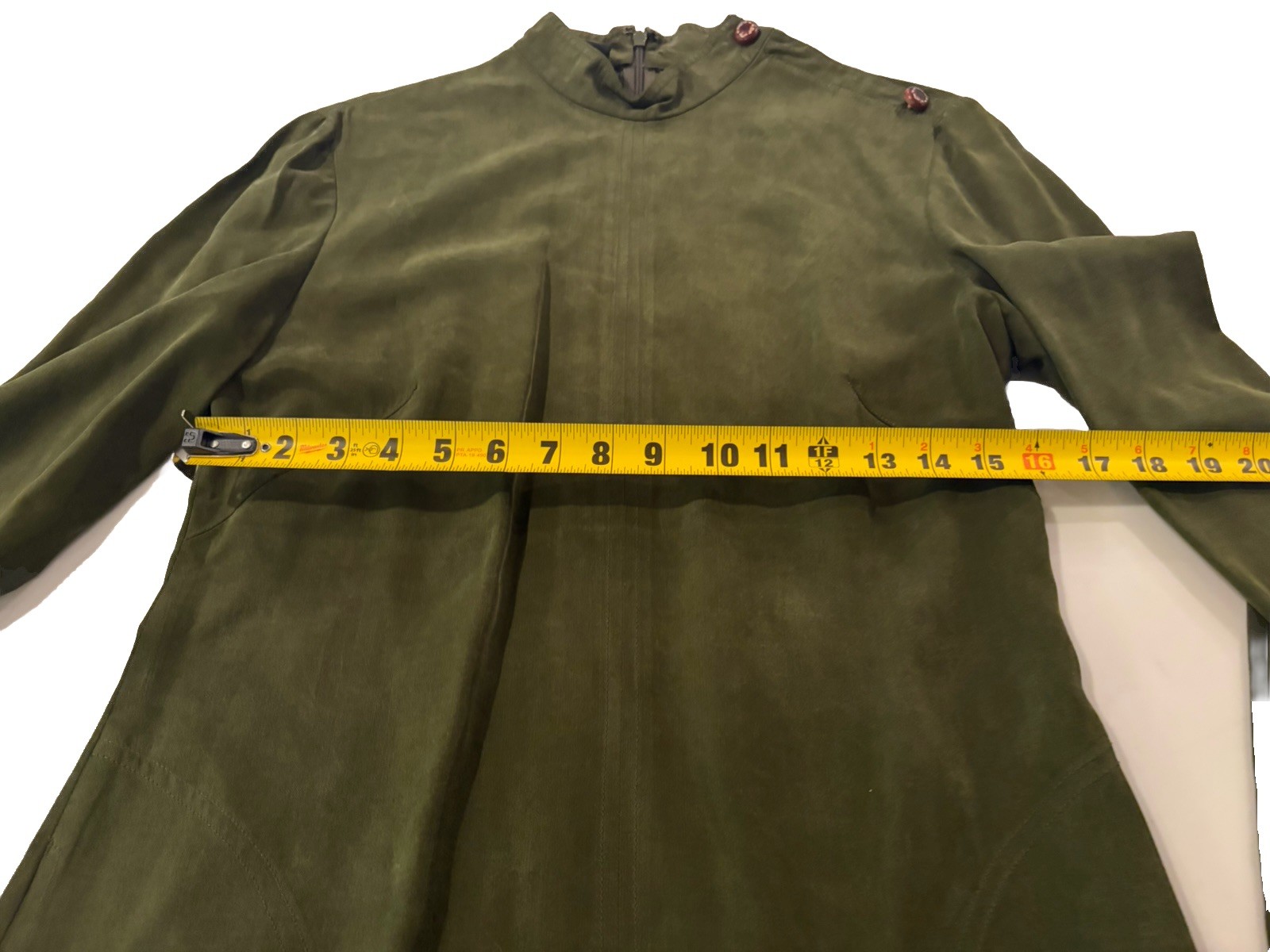 Vintage Evan Picone 60s 70s Olive Green Mod Shift Dress Small